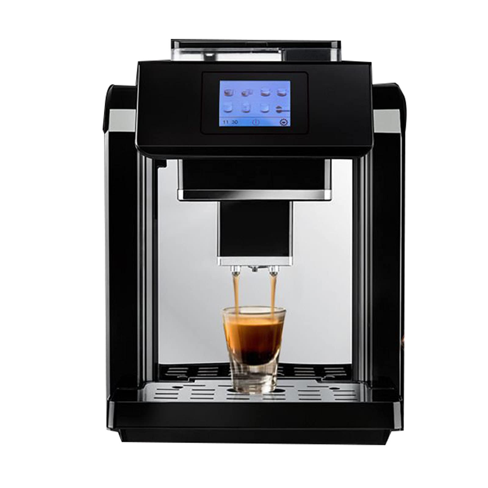 BYCDD Automatic Espresso Coffee Machine with Built-in Burr Grinder & Milk Frother - Professional Coffee Maker for Americano, Latte, Cappuccino - Perfect for Home, Office & Coffee Shop Use (Black)