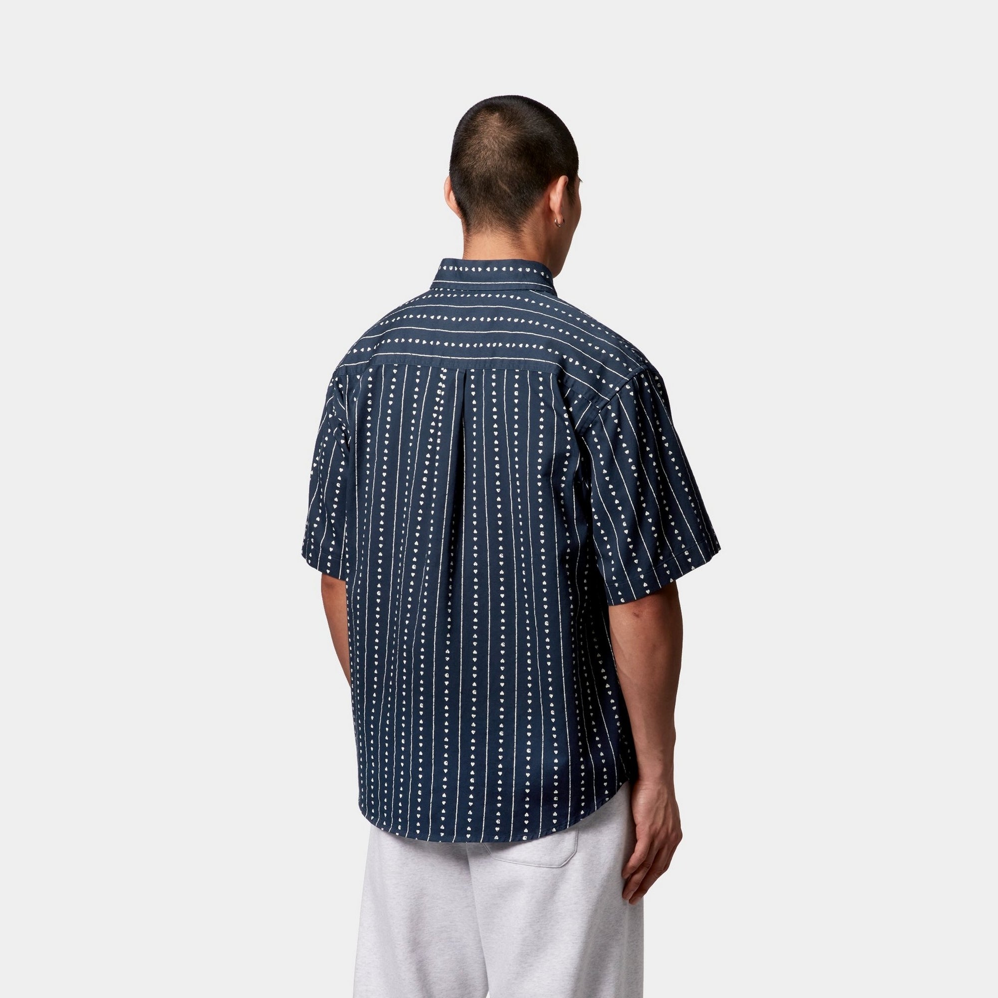 Drew Shirt for Men | Ink & Natural Heart C Pinstripe Design | Casual & Formal Wear for Office, Date Night & Special Occasions