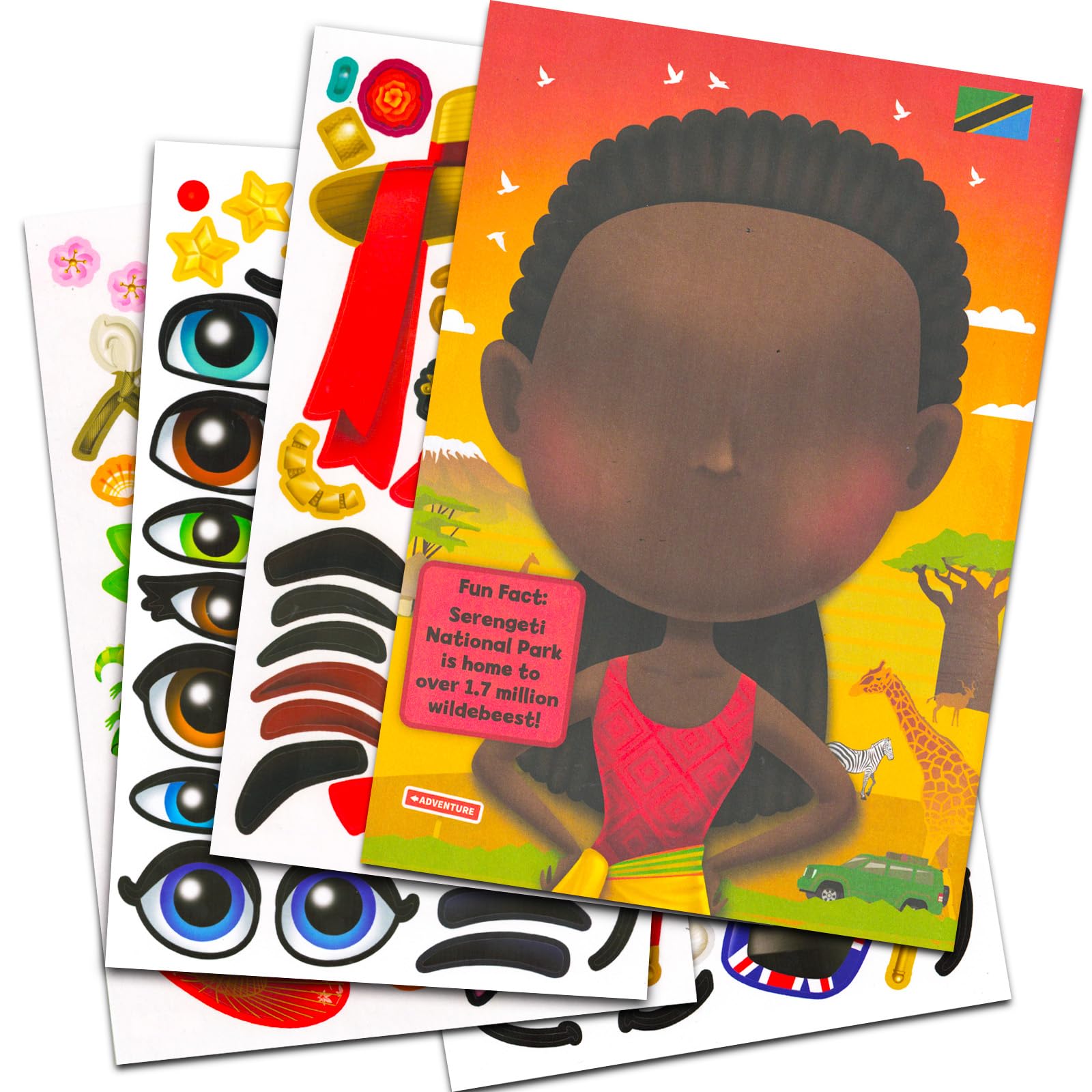 Kids Sticker Books Set - 3 Jumbo Activity Books with 90 Faces & 750 Stickers for Boys & Toddlers - Creative Play & Travel Fun