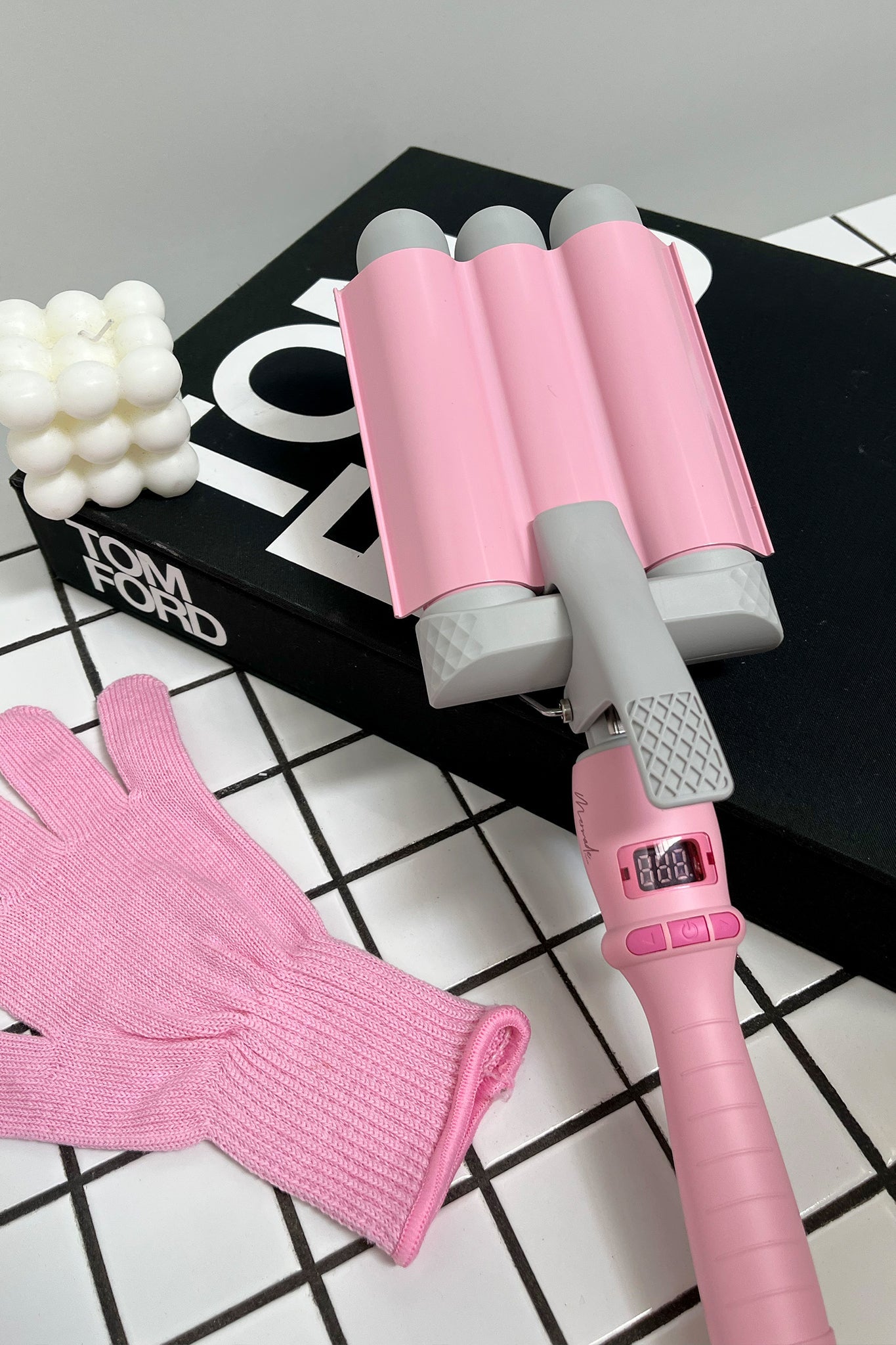 Mermade Pro Hair Waver - 32MM Pink Curling Iron for Beach Waves & Loose Curls | Perfect for Styling, Parties & Everyday Wear