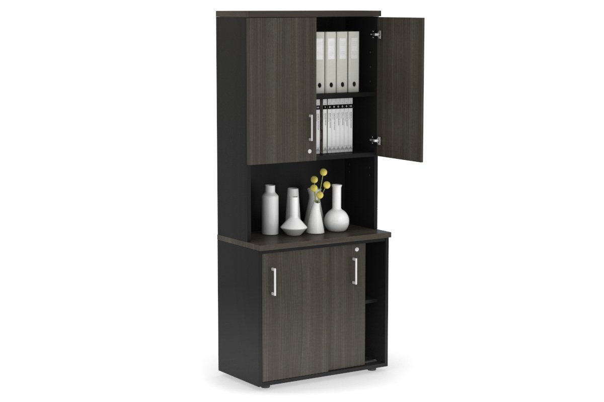 Modern Sliding Door Credenza Hutch with Storage Doors - 31.5