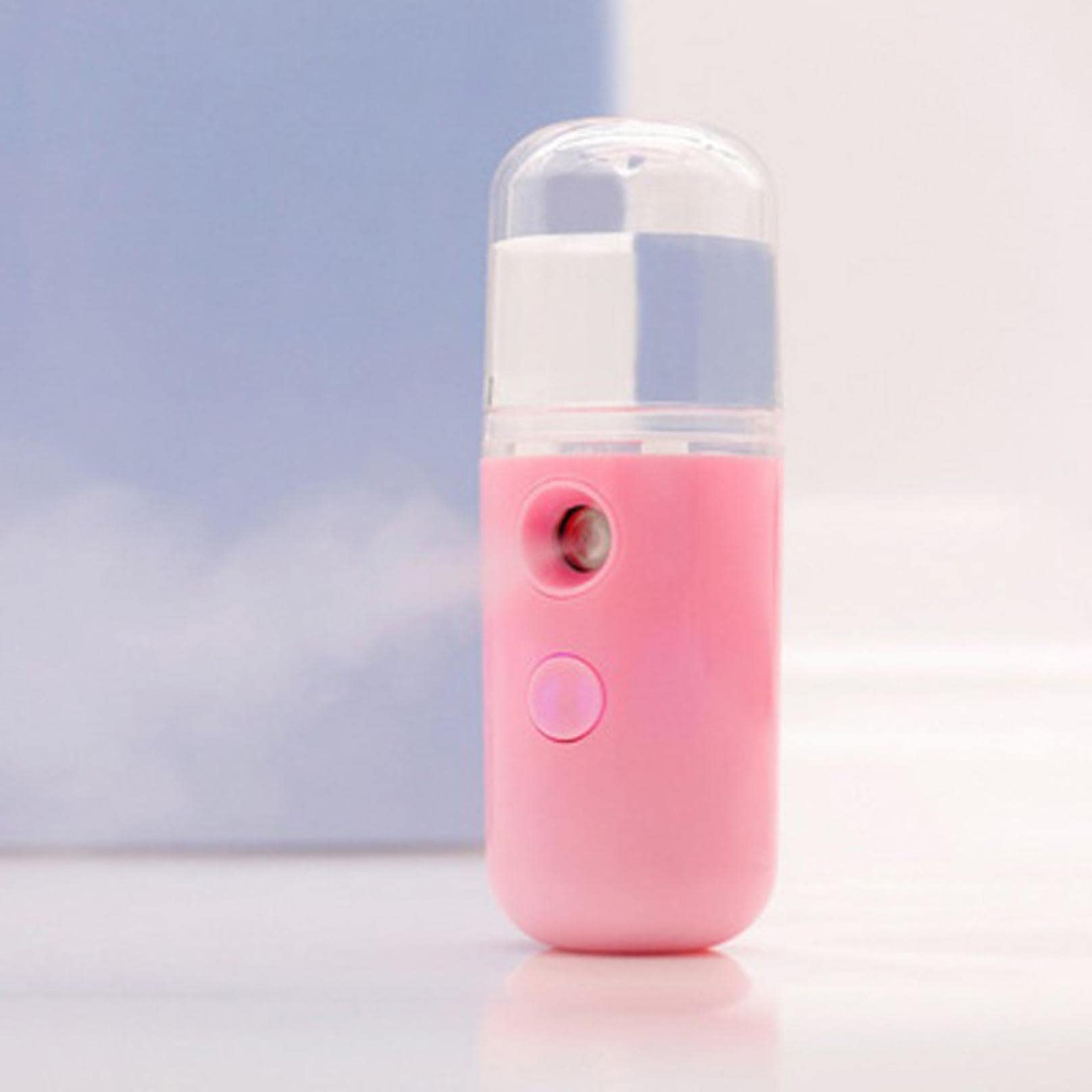 CrazyPink USB Nano Facial Hydrating Mist Sprayer - Portable Water Replenisher & Makeup Setting Spray for Dry Skin | Long-Lasting Moisturizer, Travel-Friendly Atomizer | Perfect for Home, Office & Gym Use (Pink)