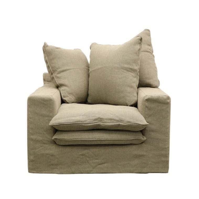 Keely Slipcover Armchair - Premium Upholstered Living Room Chair with Removable Washable Cover | Perfect for Home, Office, or Reading Nook