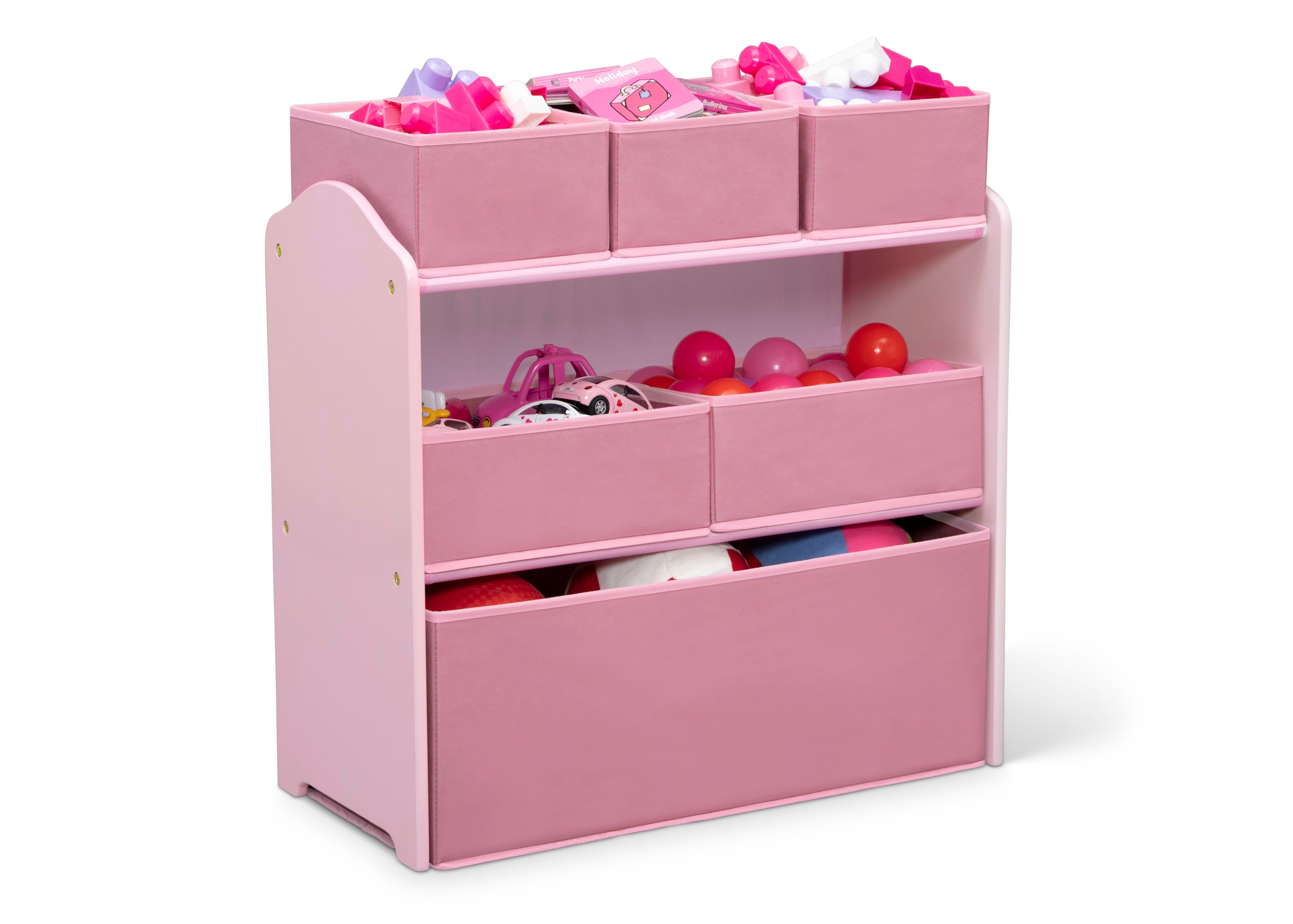 4 Piece Toddler Playroom Set - Kids Activity Table with Dry Erase Surface & 6-Bin Toy Storage Organizer with Reusable Vinyl Stickers - Perfect for Preschool Learning & Playroom Organization