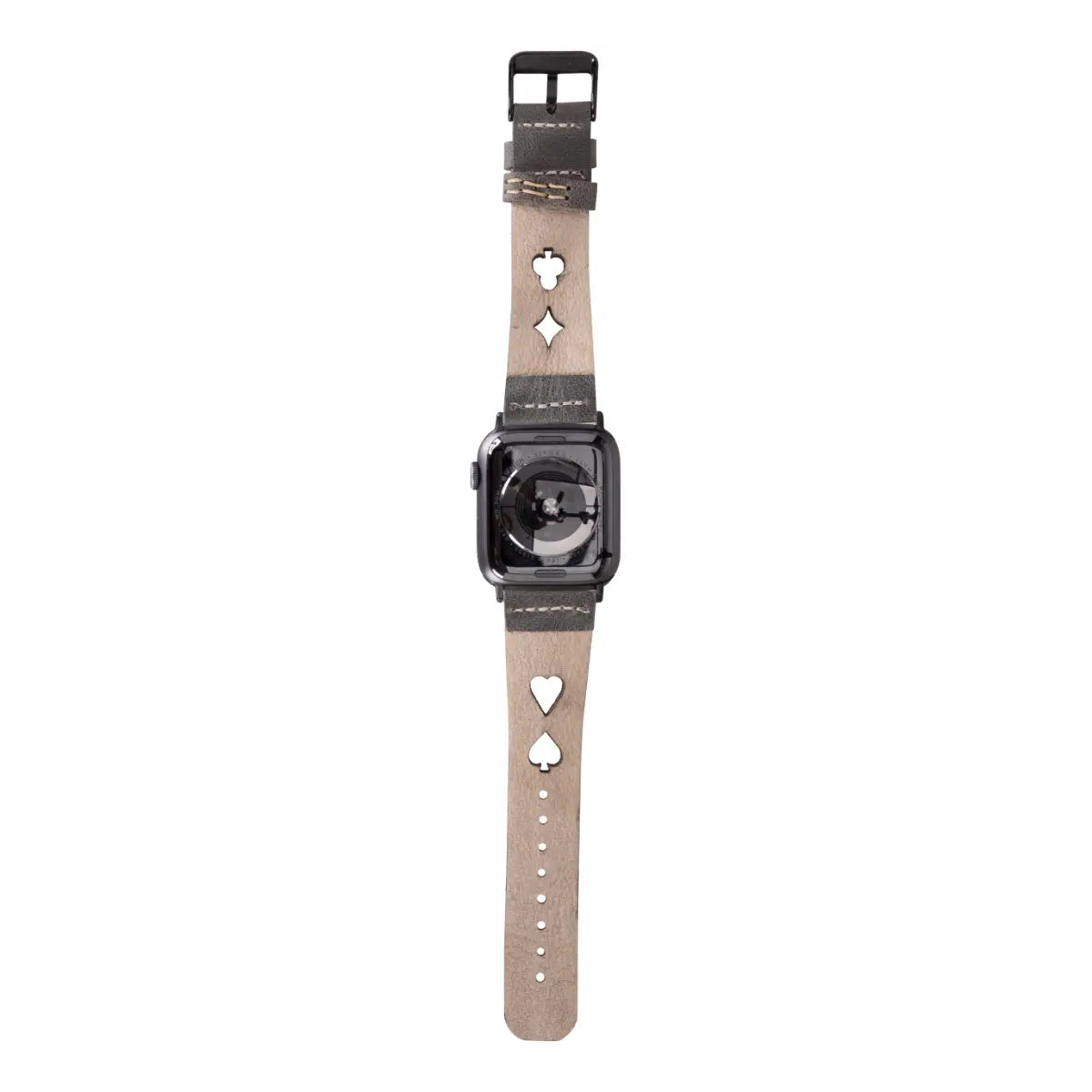Premium Burnished Gray Leather Sport Band for Apple Watch - Stylish & Durable Replacement Strap for Workouts, Running & Everyday Wear