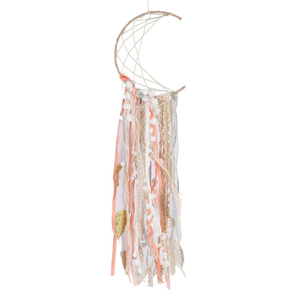 Moon Dream Catcher Night Light - Unique Wall Hanging Decor for Bedroom, Girls Birthday Gift, Christmas & Halloween Present - Perfect for Kids Room, Nursery, Dorm Decor & Spiritual Space