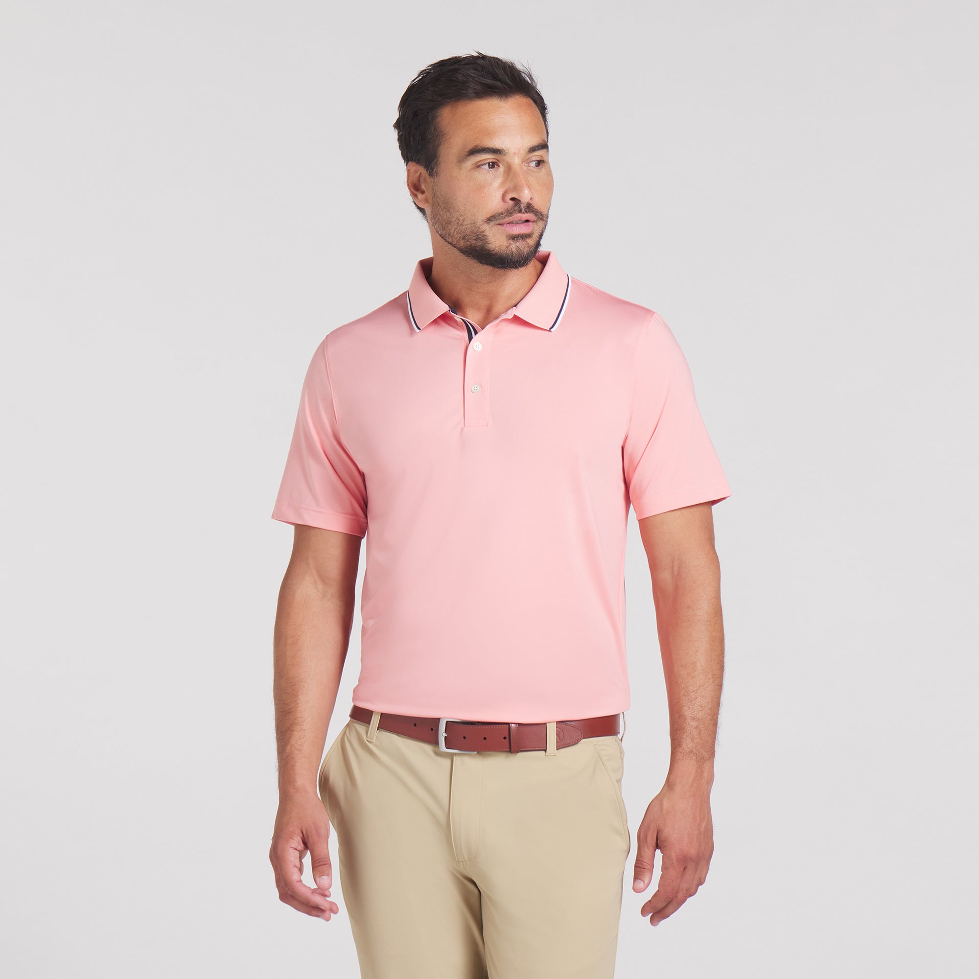 Premium MATTR Elevated Solid Golf Polo Shirt for Men - Moisture-Wicking, Breathable & UV Protection - Perfect for Golf, Casual Wear & Outdoor Activities