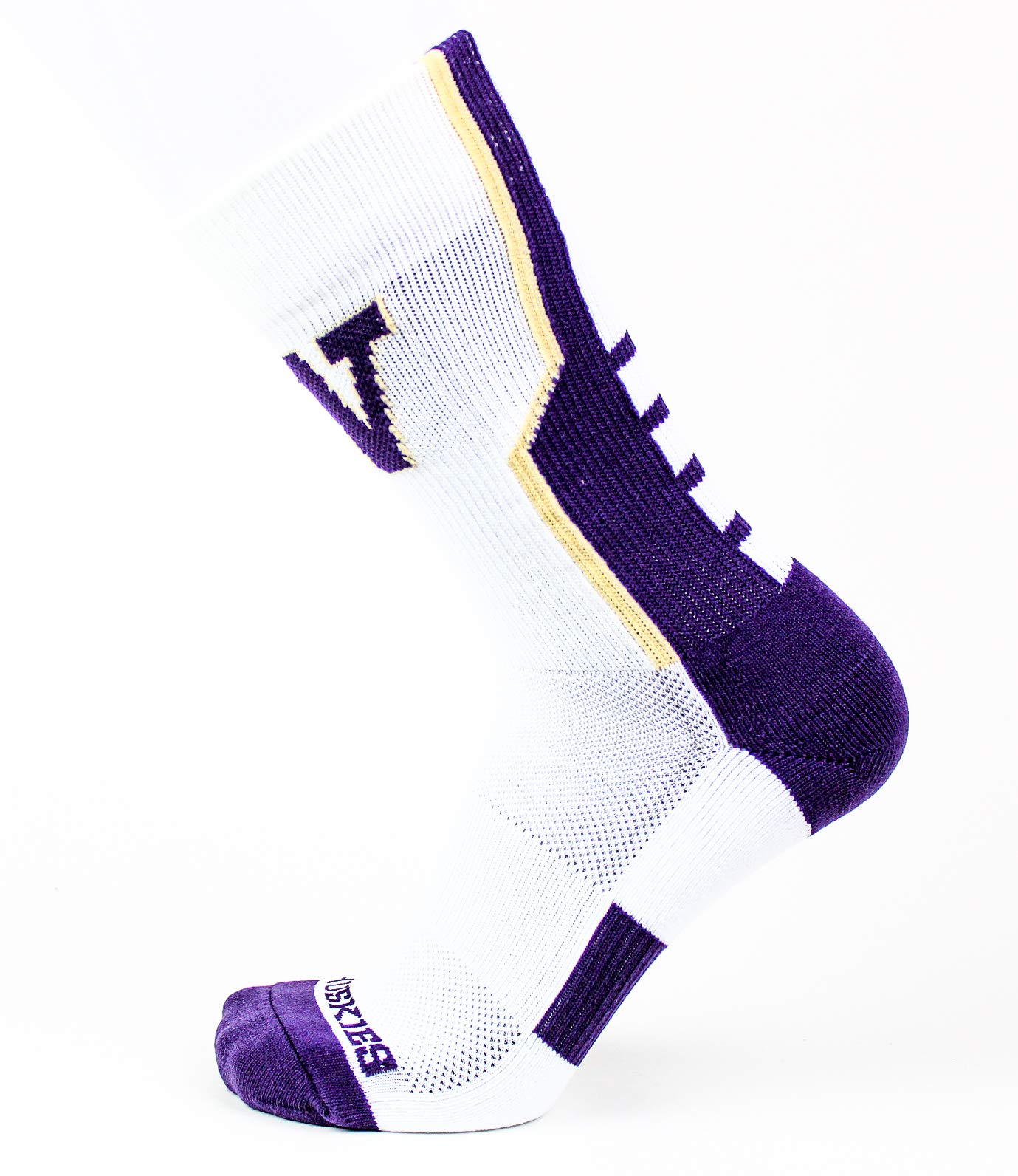 NCAA Washington Huskies Sport Socks - White One Size - Comfortable Athletic Socks for Football, Basketball & College Fan Gear