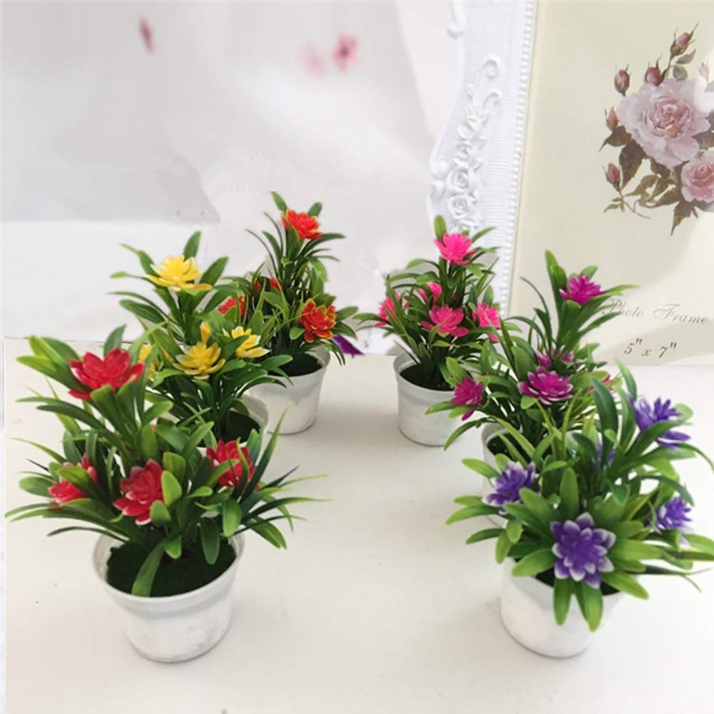 Bluelanss Artificial Lotus Flowers in Vase - Yellow Table Centerpiece for Home & Office Decor