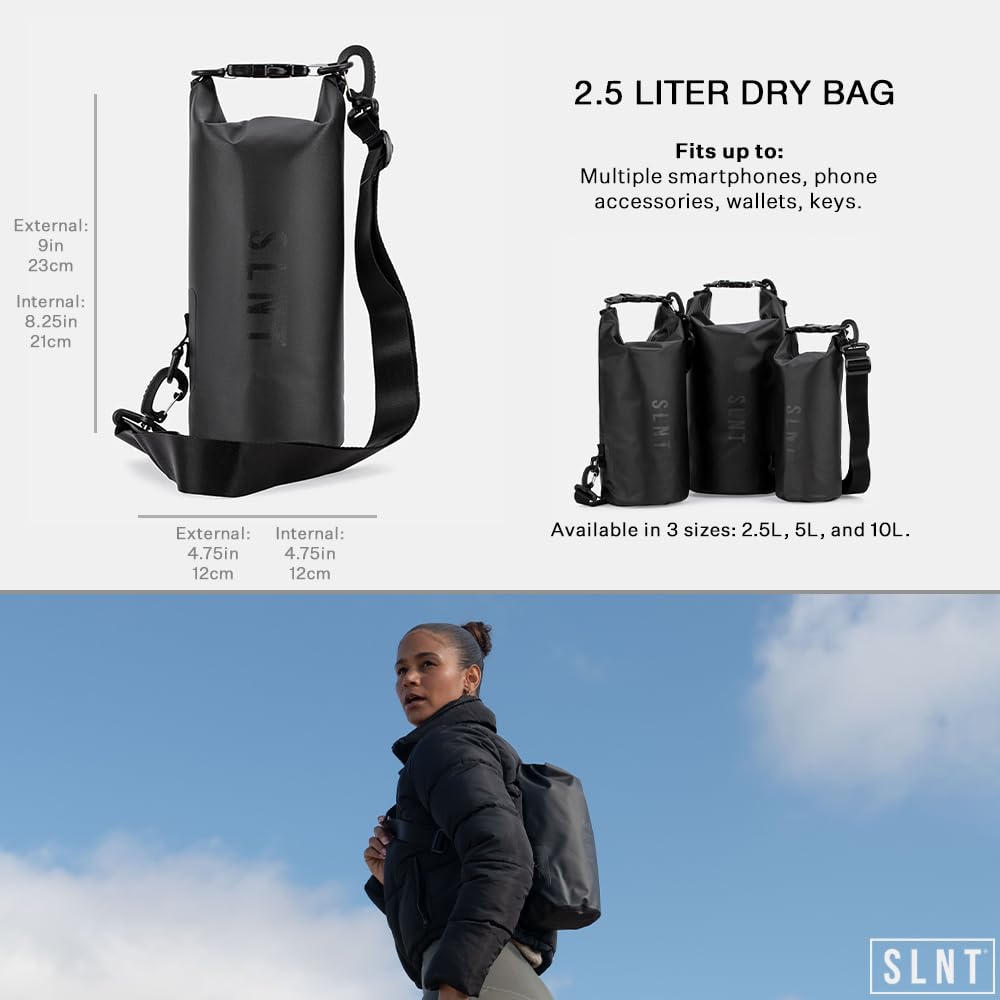 SLNT Waterproof Faraday Dry Bag 2.5L - Military-Grade RFID Blocking Nylon Pouch for Electronics Protection | Waterproof, Anti-Hacking & Signal Shielding | Ideal for Travel, Camping & Emergency Preparedness