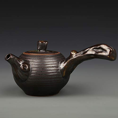 Premium Japanese Ceramic Tea Set - 230ml Stone Pottery Side Handle Teapot with Kiln-Change Glaze for Kung Fu Tea | Traditional Tea Ceremony, Home Brewing & Gift Idea