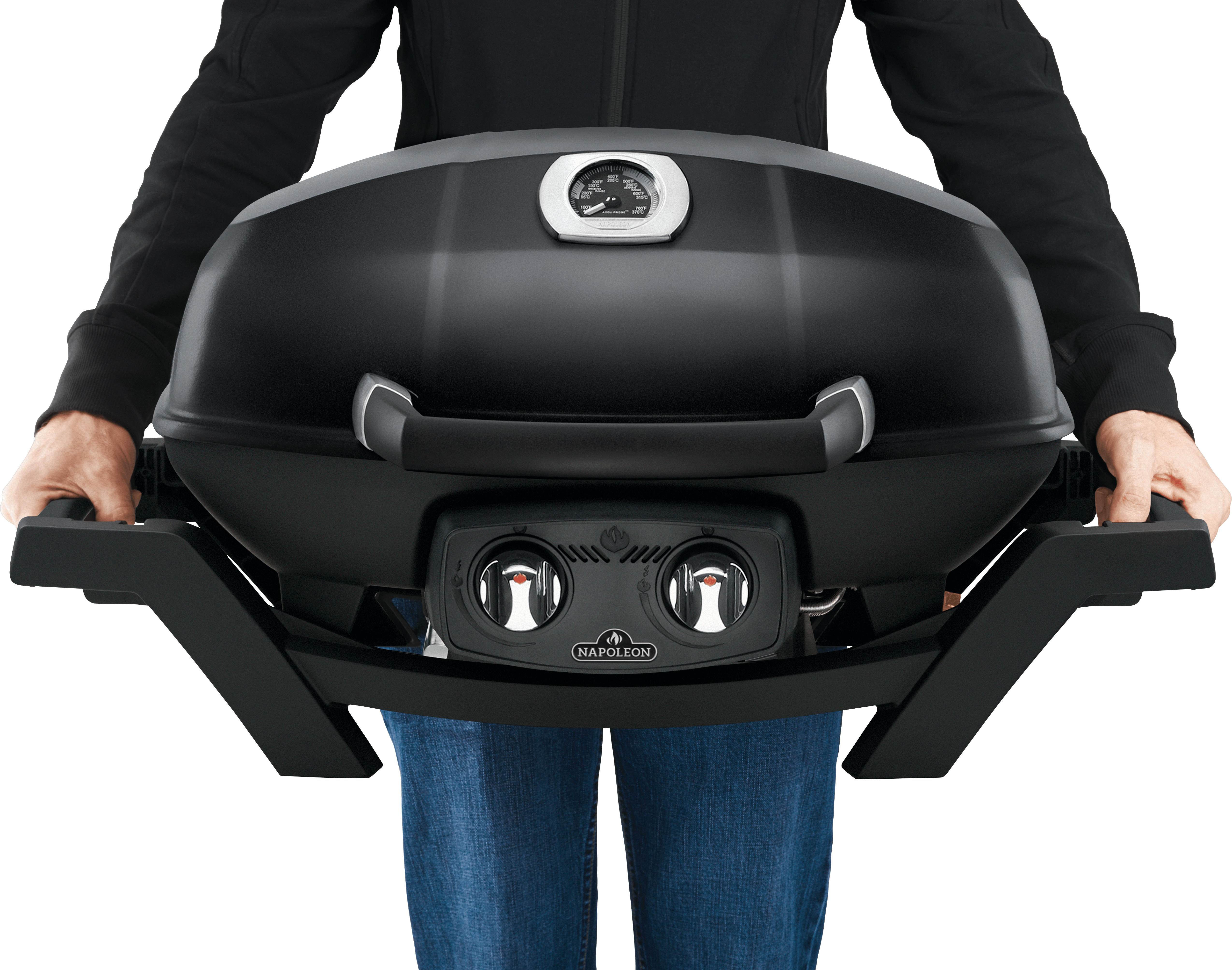 Napoleon TravelQ PRO 285 Portable Propane Gas Grill - Compact Outdoor BBQ Grill for Camping, Tailgating & Picnics (Black)