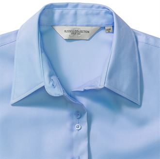 Russell Collection Women's Classic Twill Long Sleeve Shirt (J956F) - Perfect for Office Wear, Casual Outfits & Layering