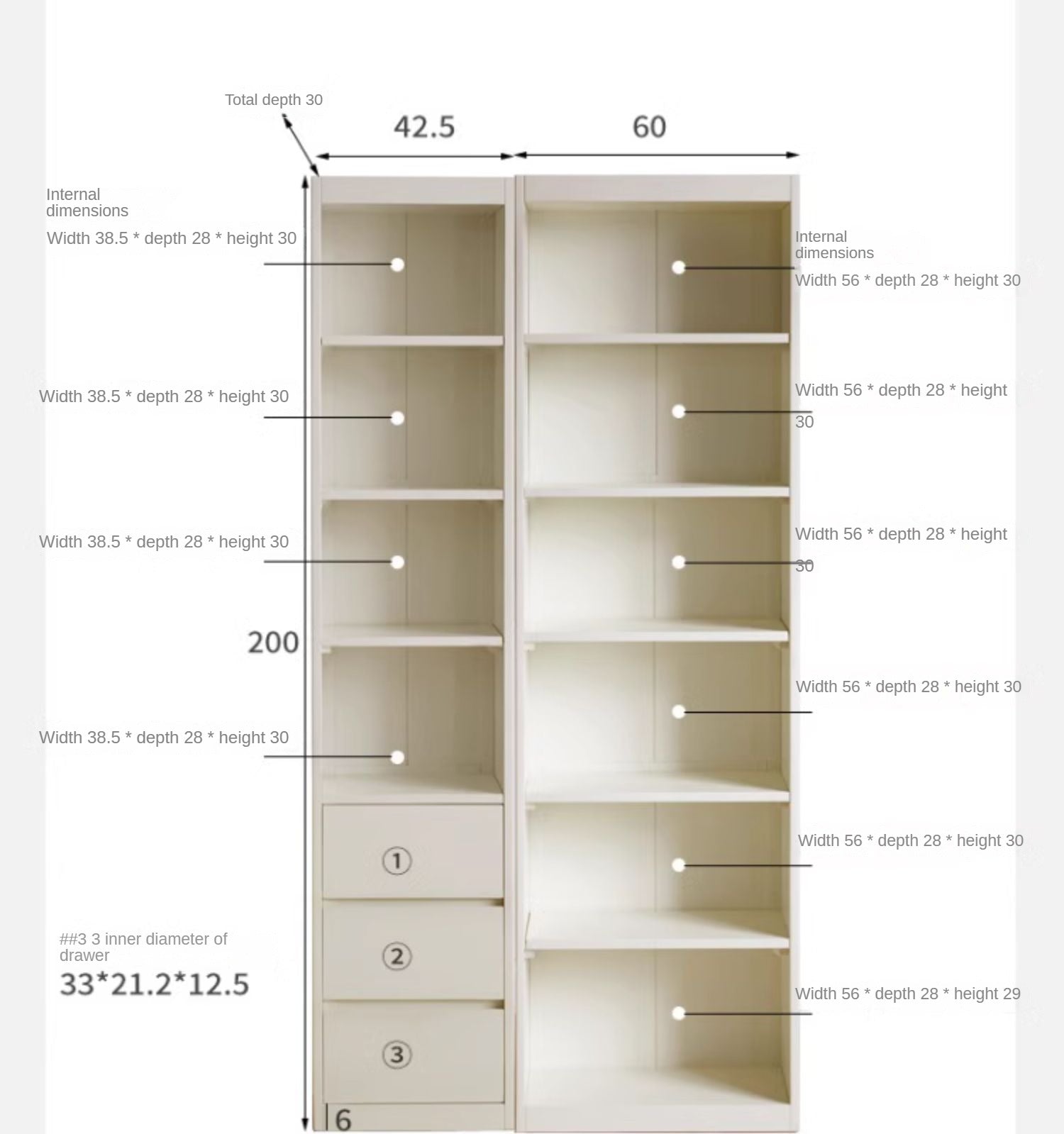 Solid Poplar Wood Bookcase - Wall to Ceiling Bookshelf with Adjustable Shelves for Home Office, Living Room & Library Storage