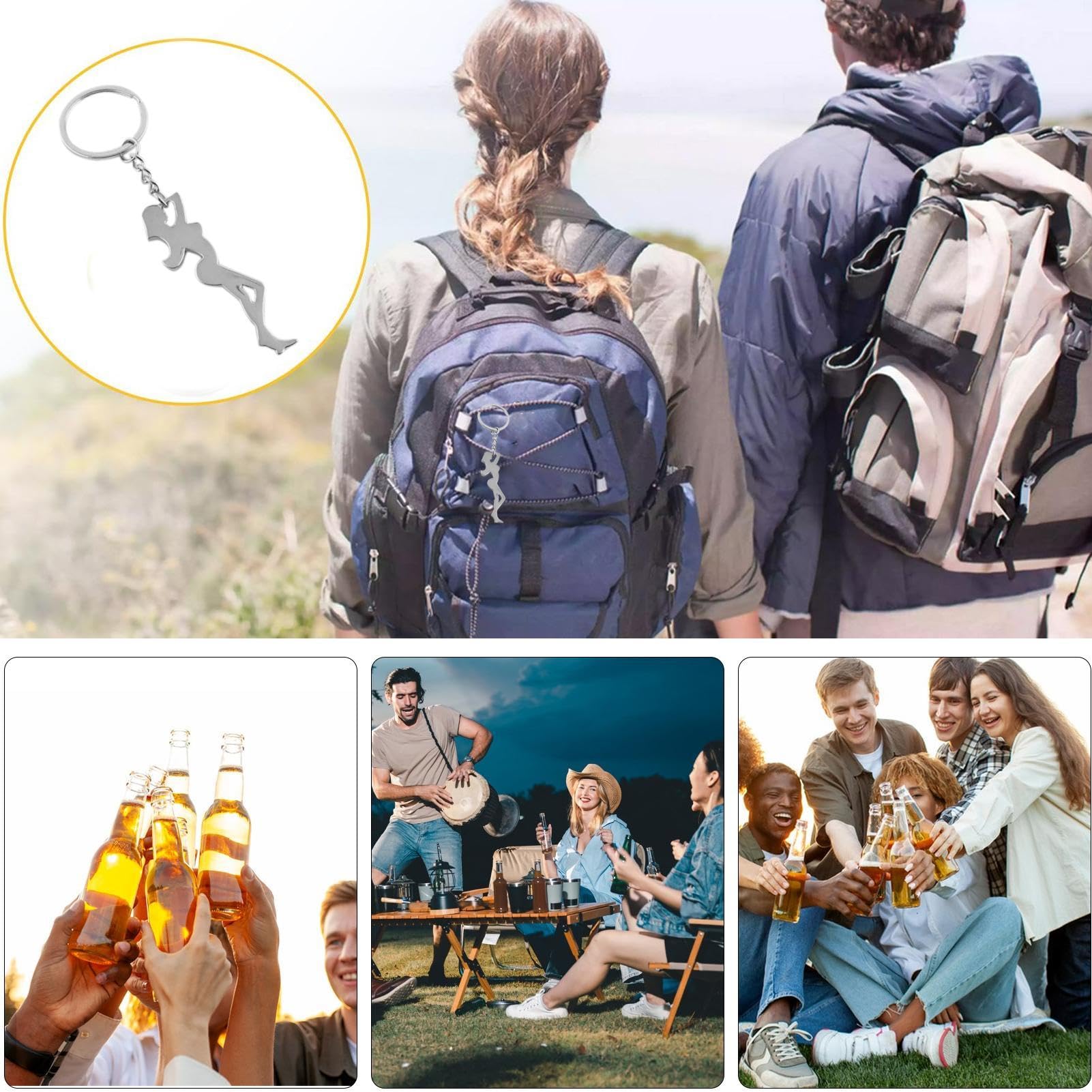 Women Shaped Metal Keychain Bottle Opener - Portable Beer Bottle Opener Keyring Pendant for Graduation, Christmas, Anniversaries & Wedding Favors - Perfect Gift for Property Agents & Brewery Lovers (Great for Parties, Camping & Everyday Carry)