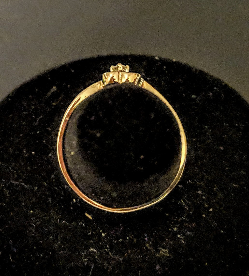 Solid Yellow or White Gold Natural Sapphire Heart Promise Ring | Genuine Sapphire Accented Engagement Ring | 143 712 Fine Jewelry | Petite Size | Perfect for Proposals, Anniversaries & Romantic Gifts