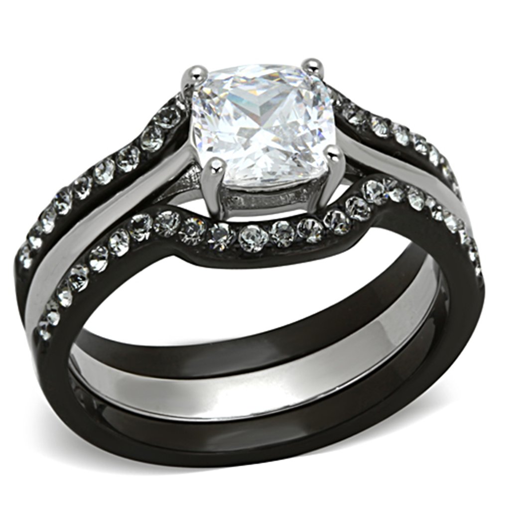 His & Her Wedding Ring Set - Stainless Steel & Titanium Bands for Couples