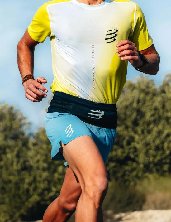 Compressport Men's Performance Short Sleeve Running Shirt - Breathable Athletic Top for Marathon & Training - Safe Yellow - Ideal for Jogging, Gym Workouts & Outdoor Sports