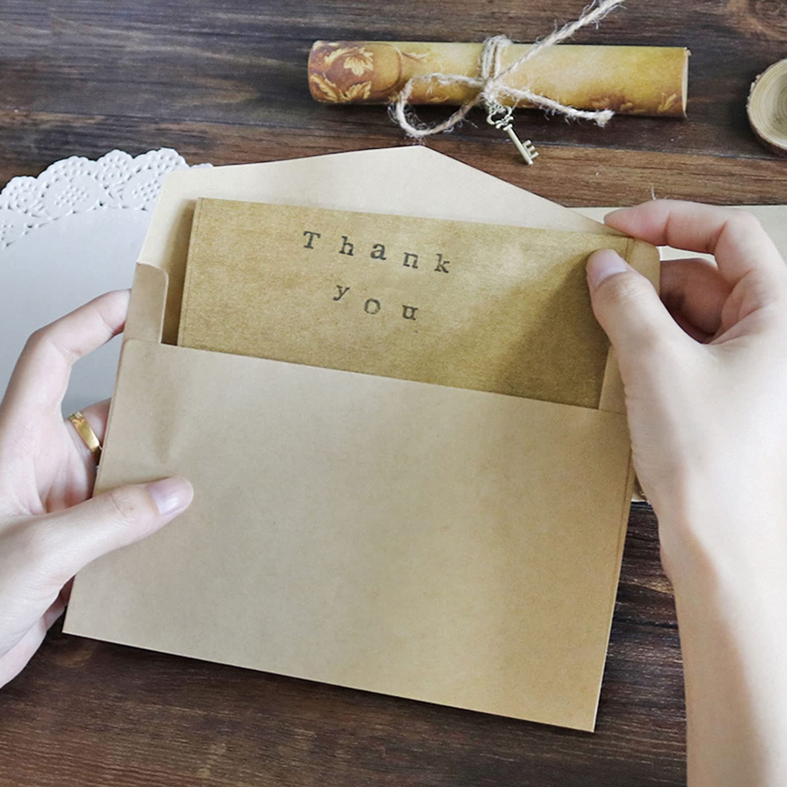 Vintage Stationery Paper and Envelopes Set - 4 Pack Aged Writing Paper with Retro Design for Letter Writing, Journaling & Scrapbooking