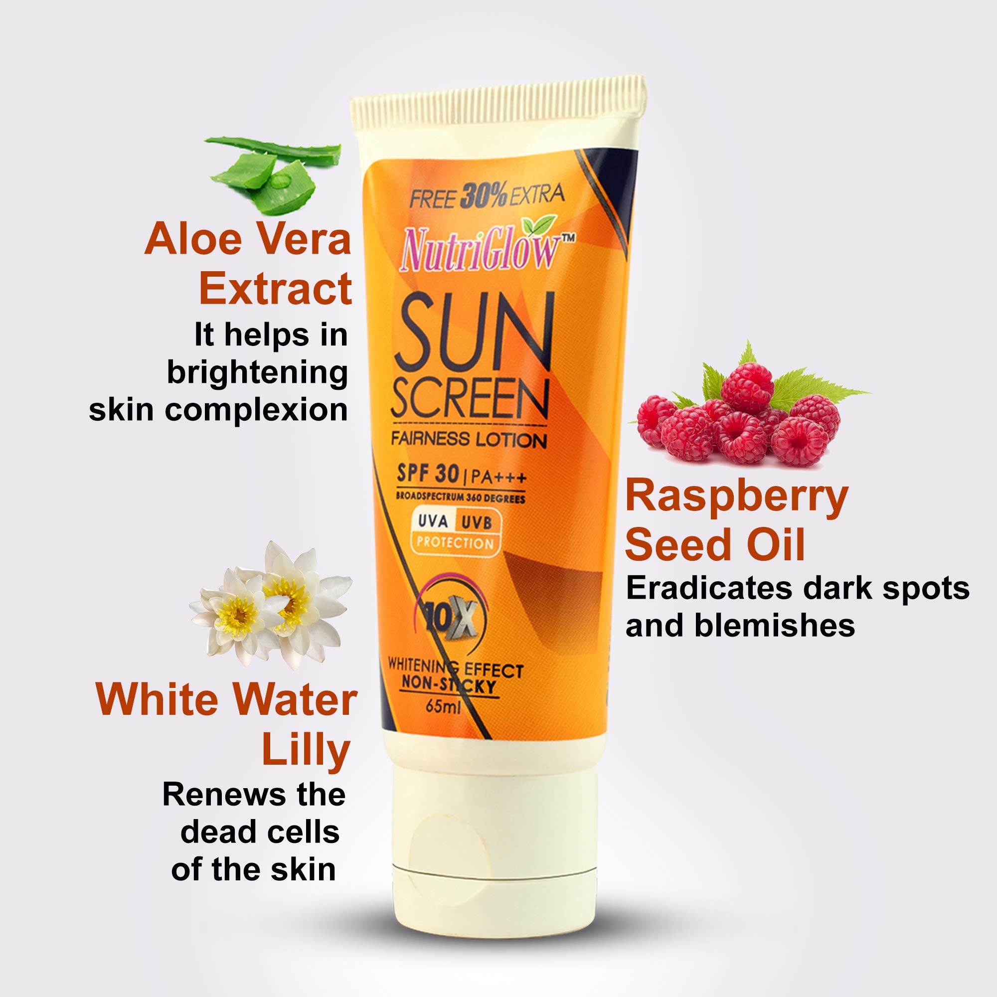 NutriGlow Gold Kesar Face Wash with SPF 30 PA+++ & Aloe Vera Gel - 3-Pack Skincare Set for Daily Sun Protection & Hydration | Perfect for Travel, Gym & On-The-Go Use