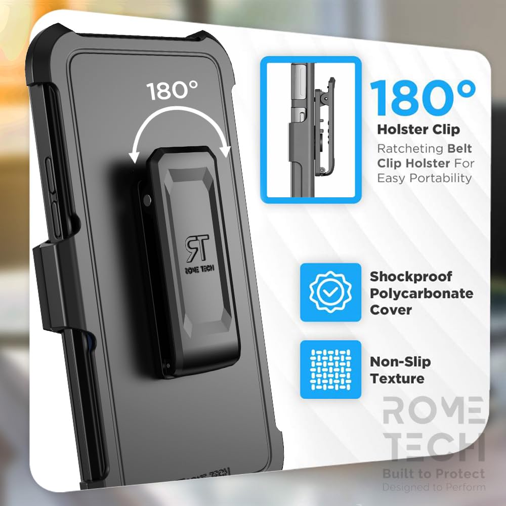 **Shockproof iPhone 15 Plus Case with Belt Clip & MagSafe Charging - Dual Layer Protective Phone Cover for Apple iPhone 15 Plus (2023) - Black - Perfect for Outdoor, Work & Travel**