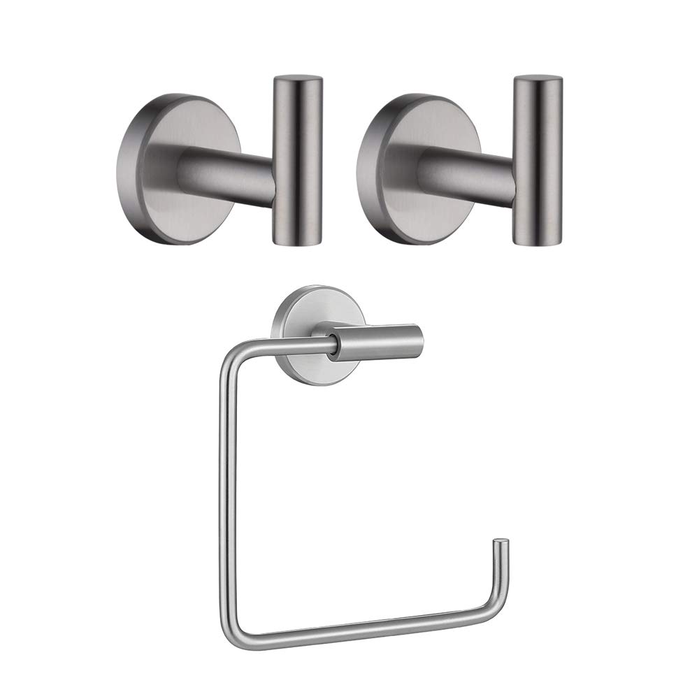 Stainless Steel Square Towel Ring Holder - 6 Inch Brushed Nickel Wall Mount Bathroom Accessory (TR140-BN) - Perfect for Modern Bathrooms & Powder Rooms