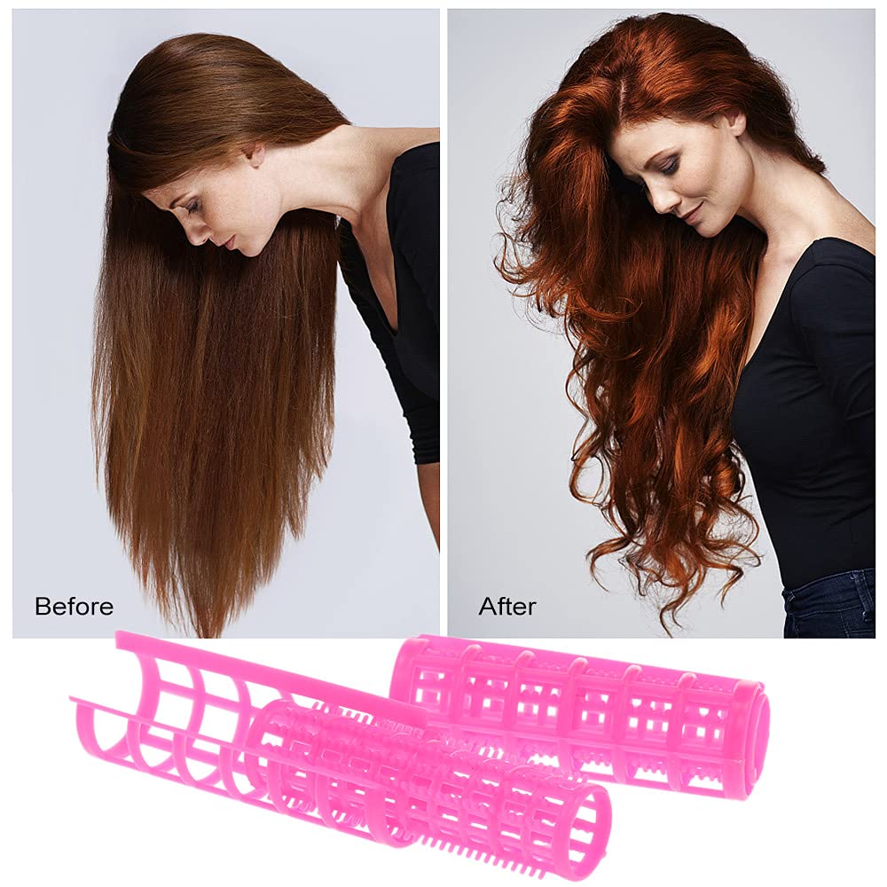 Ghelonadi Plastic Hair Rollers - No Heat Snap-On Self Grip Curlers for DIY Styling (6-Piece Set, Random Colors) | Perfect for Home Hairdressing & Salon Styling