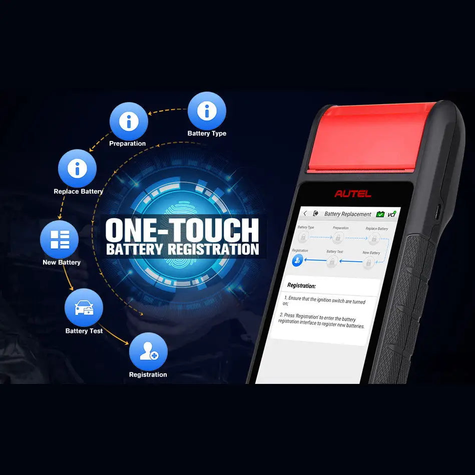 Autel MaxiBAS BT608 Professional Car Battery & Electrical System Tester Kit with Touchscreen Display - Diagnose Battery Health, Alternator, Starter for Cars, Trucks, SUVs - Perfect for Mechanics & DIY Auto Repair