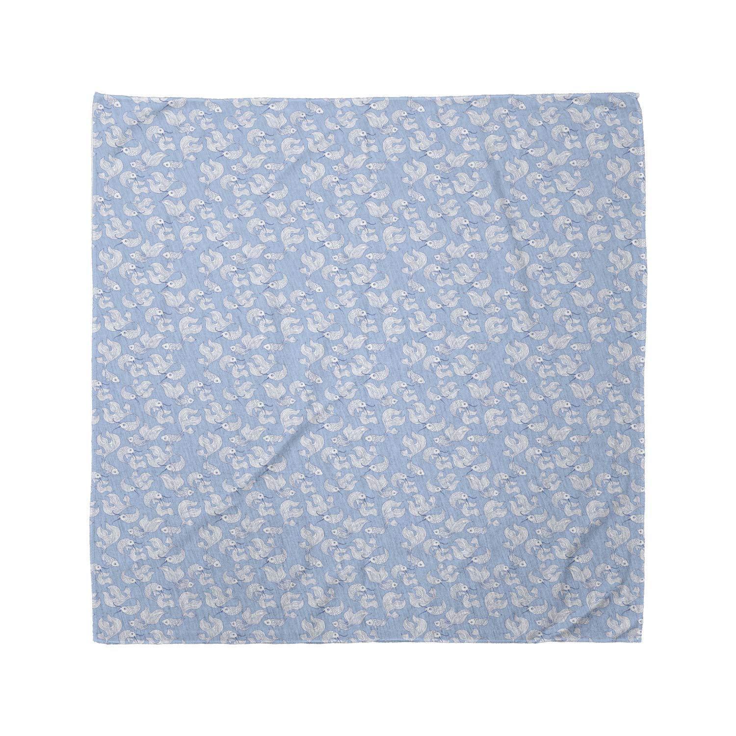Ambesonne Nautical Bandana - White Chinese Fish Design Unisex Head Scarf & Neck Tie for Men Women - Perfect for Boating, Fishing, Outdoor Adventures & Fashion Accessories