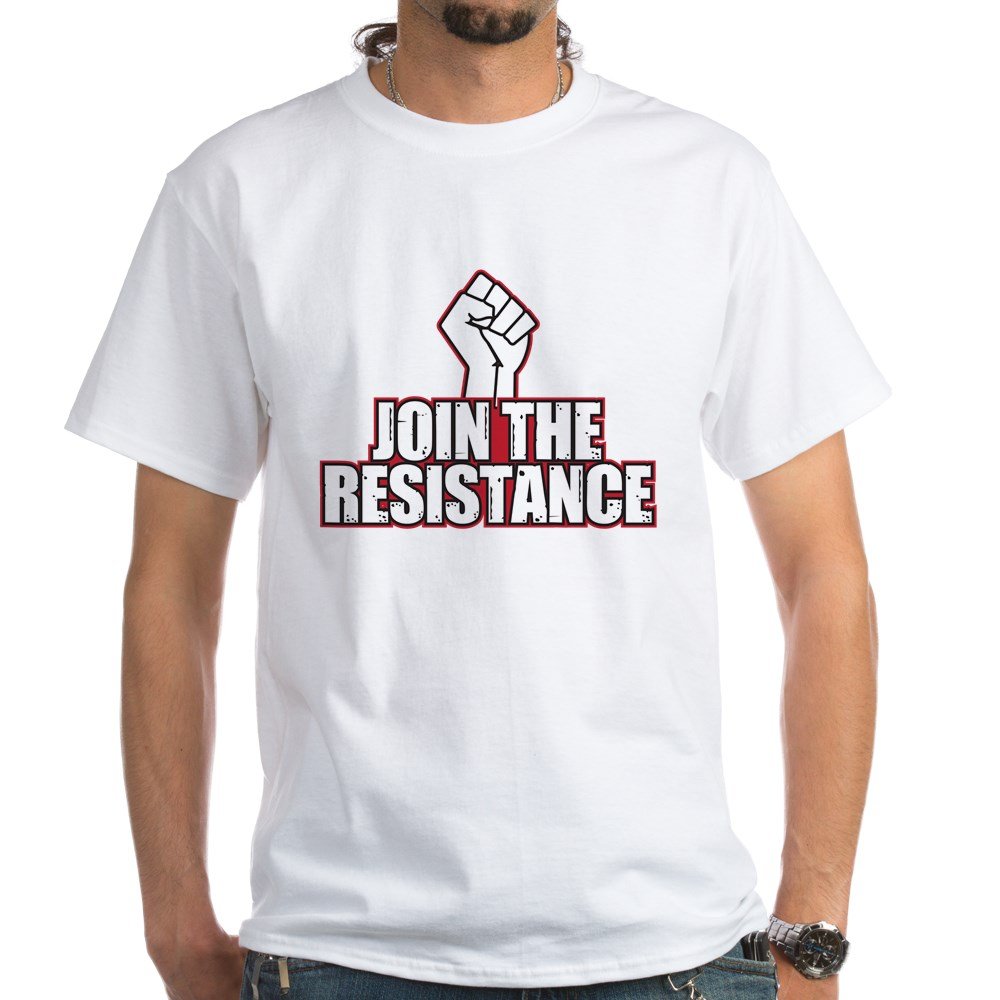 Join The Resistance White Cotton T-Shirt - Comfortable Unisex Tee for Political Activism & Protest Rallies