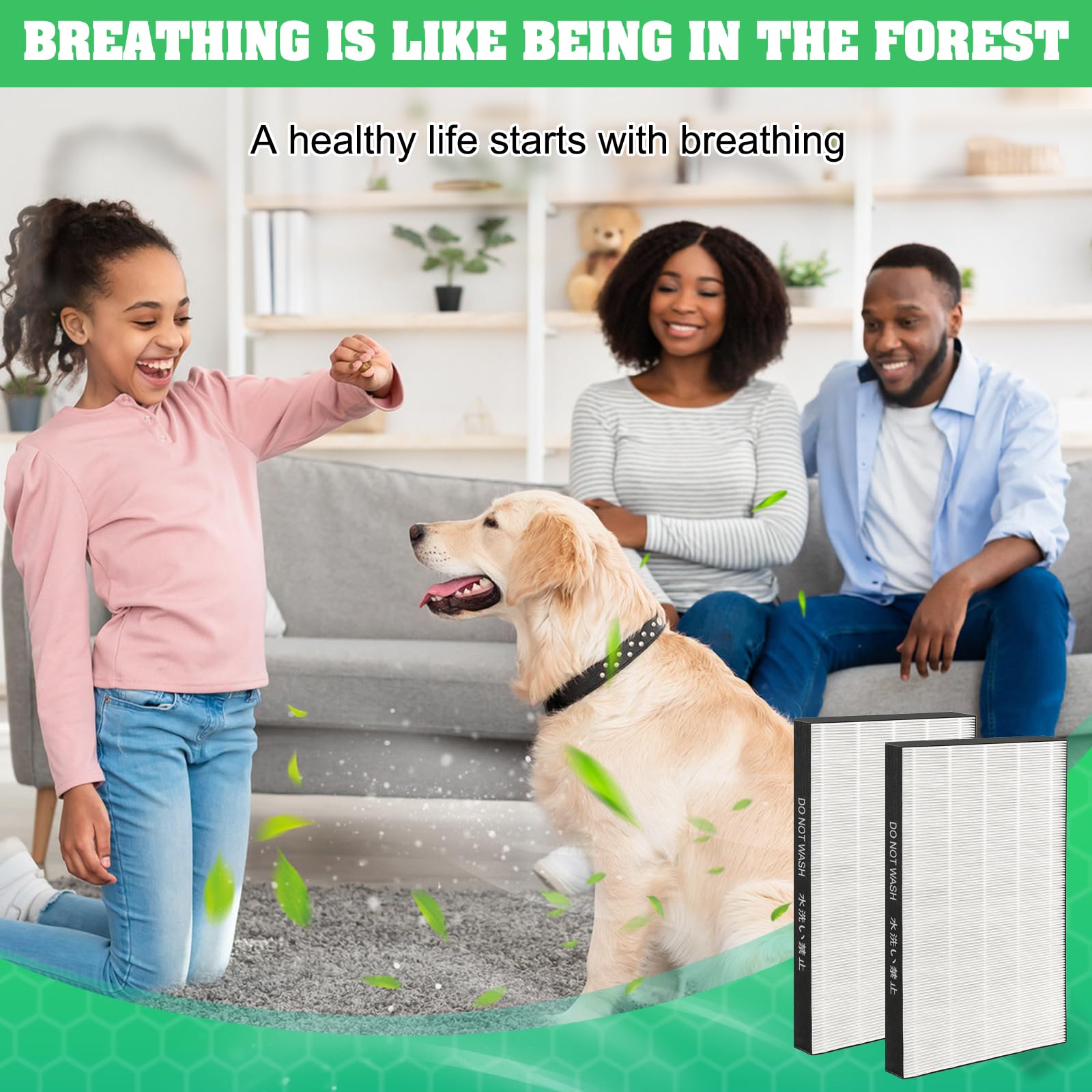 2 Pack Sharp KC-850U Air Purifier Replacement Filters - FZ-C100HFU Compatible HEPA & Activated Carbon Filters for KC850U1 - Perfect for Home, Office & Allergy Relief