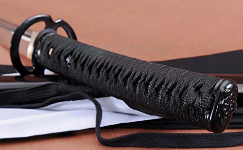 1060 High Carbon Steel Full Tang Katana - Authentic Japanese Samurai Sword with Musashi Tsuba - Perfect for Martial Arts Training, Cosplay, and Collectors