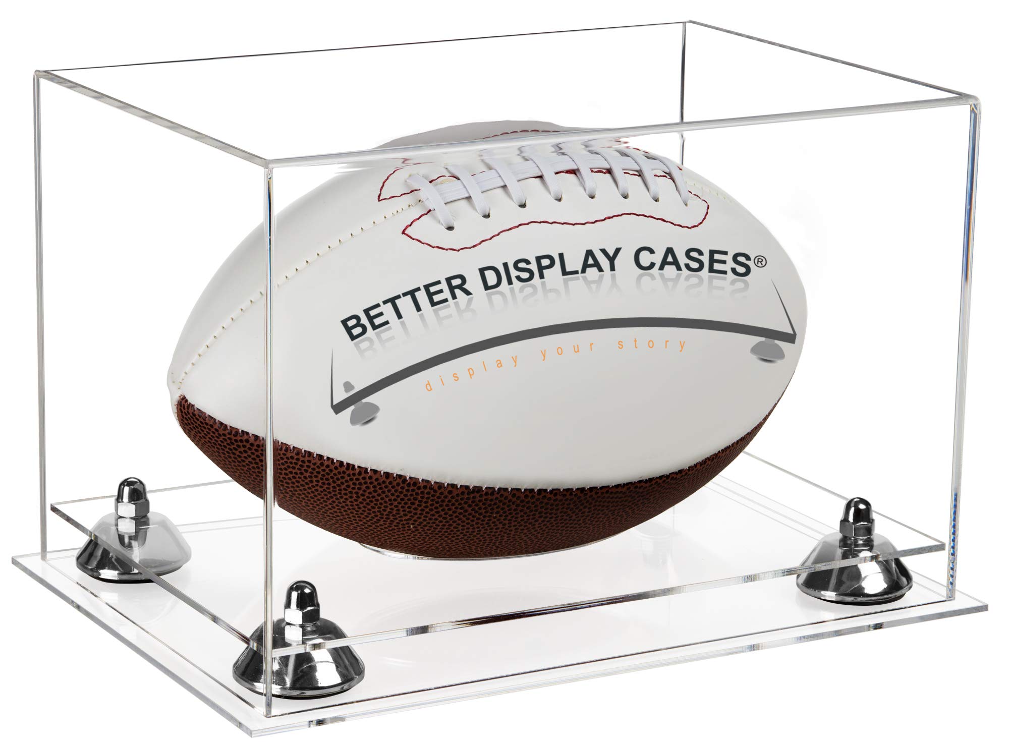 Premium Acrylic Football Display Case with Risers - Full Size Clear Protective Showcase for Collectibles, Trophies & Memorabilia - Perfect for Home, Office, or Sports Bar Decor