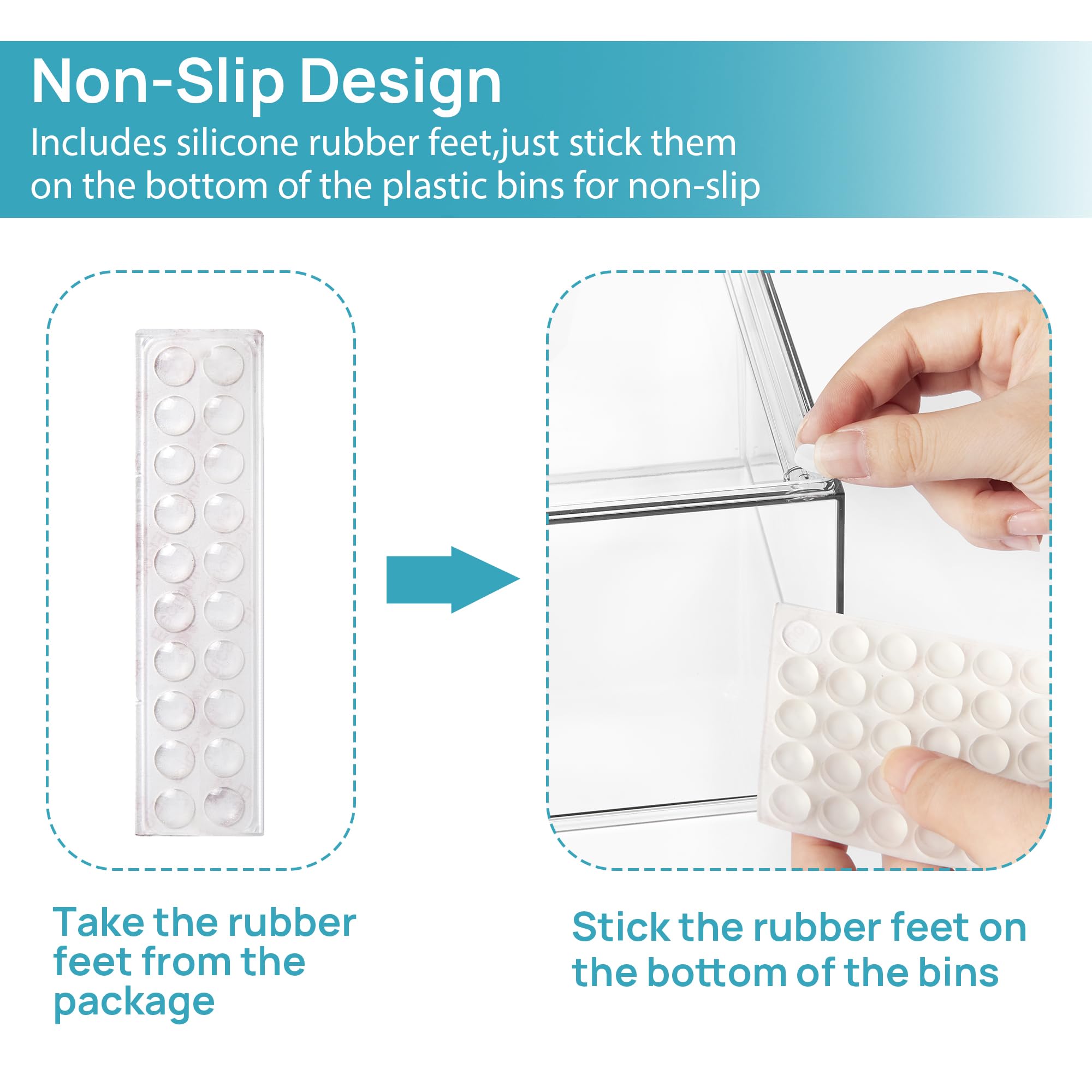 Vtopmart 2-Pack Clear Acrylic Stackable Drawers - Bathroom & Kitchen Storage Organizer for Vanity, Undersink
