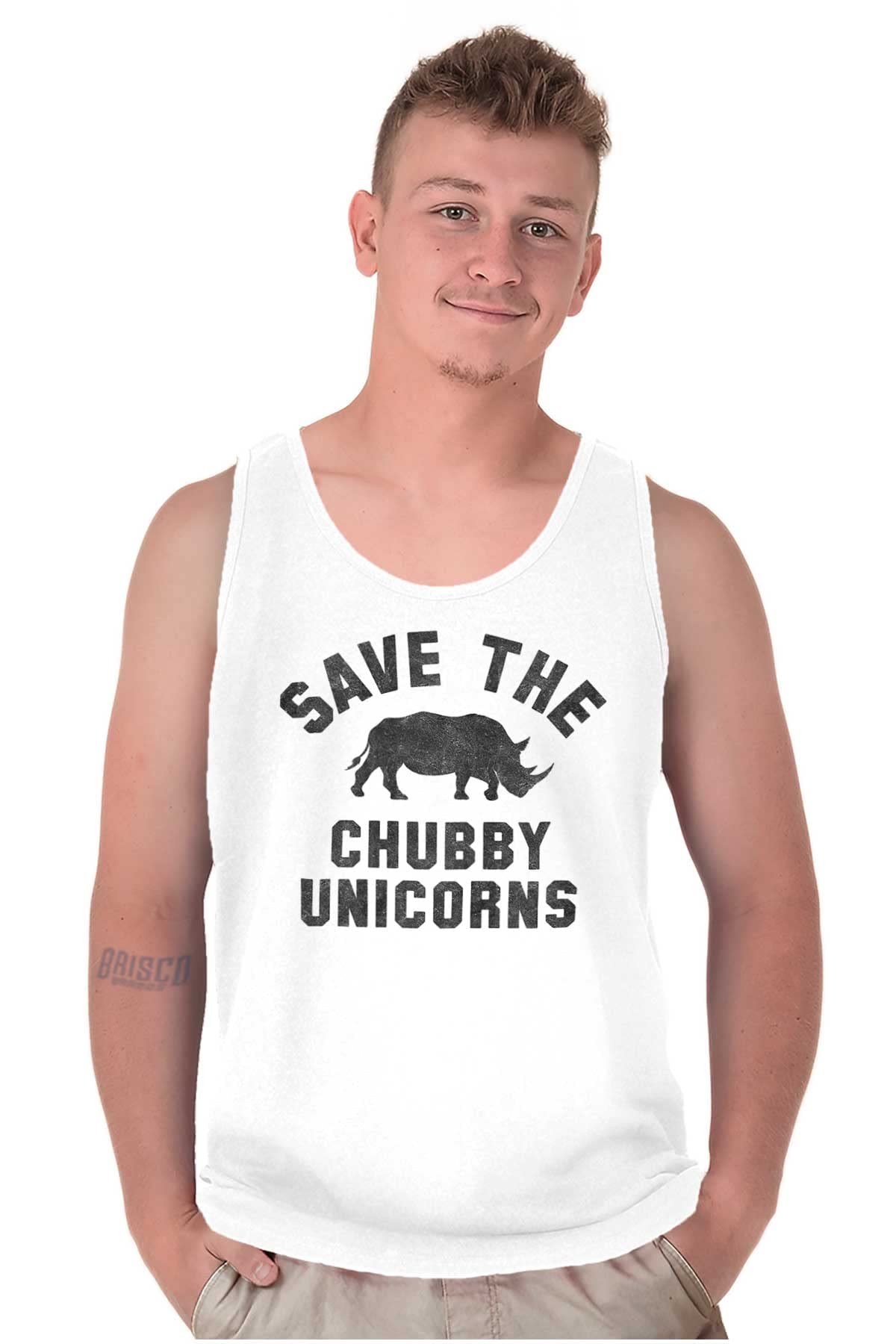 Save The Chubby Unicorns Fantasy Graphic Tank Top for Men & Women - Casual Summer Tee for Beach, Parties & Everyday Wear