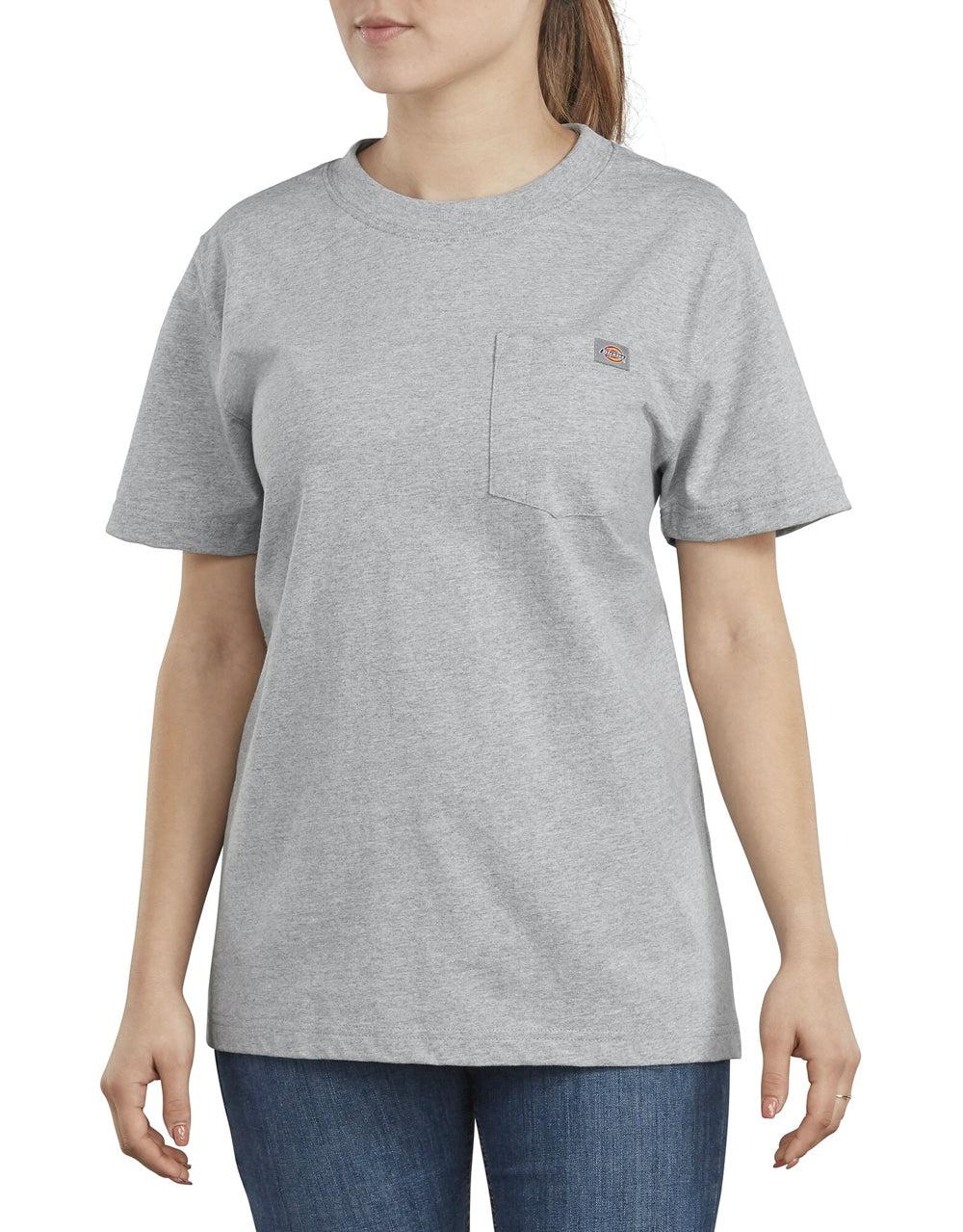 Dickies Women's Heavyweight Short Sleeve T-Shirt FS450 - Grey | Durable Cotton Work Shirt for Construction, Landscaping & Casual Wear