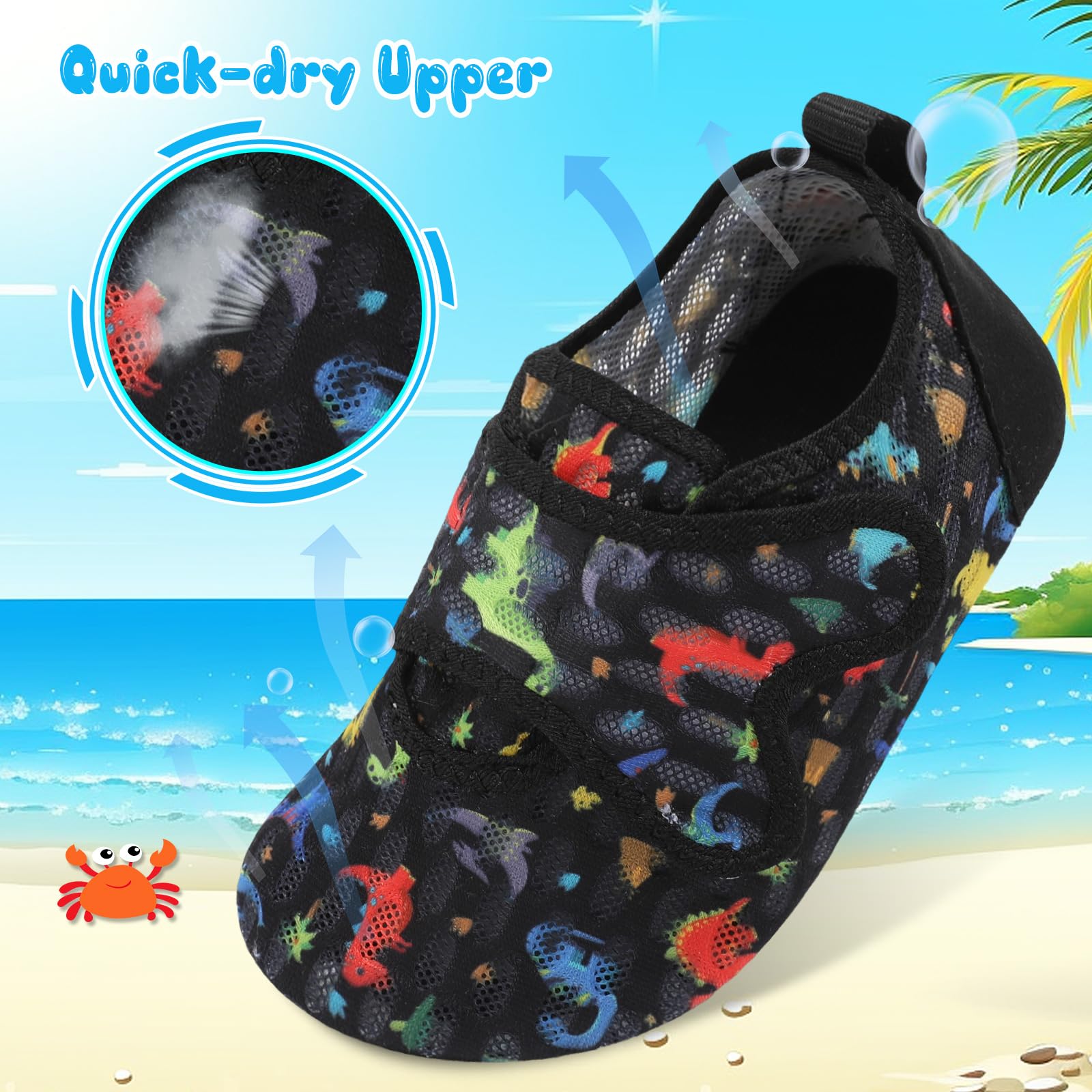 XIHALOOK Toddler Water Shoes for Boys & Girls - Quick Dry Barefoot Aqua Socks for Beach, Swim, Pool, and Outdoor Adventures