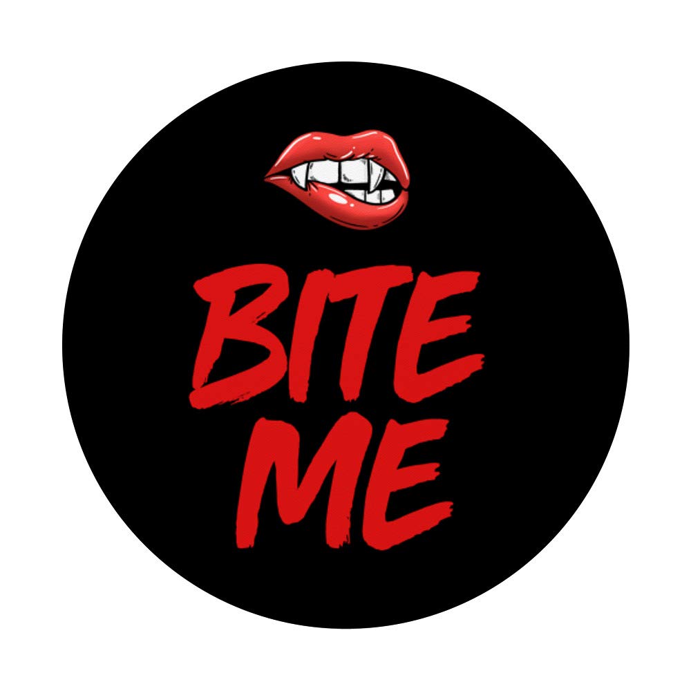 Bite Me Sexy Halloween Vampire Lips & Teeth PopGrip - Swappable Phone Grip for iPhone, Samsung & Tablets - Perfect for Halloween Costumes, Cosplay & Gothic Accessories