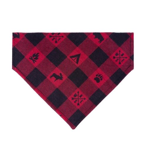 Campfire Flannel Plaid Dog Bandana - Cozy & Stylish Pet Accessory for Outdoor Adventures & Daily Walks