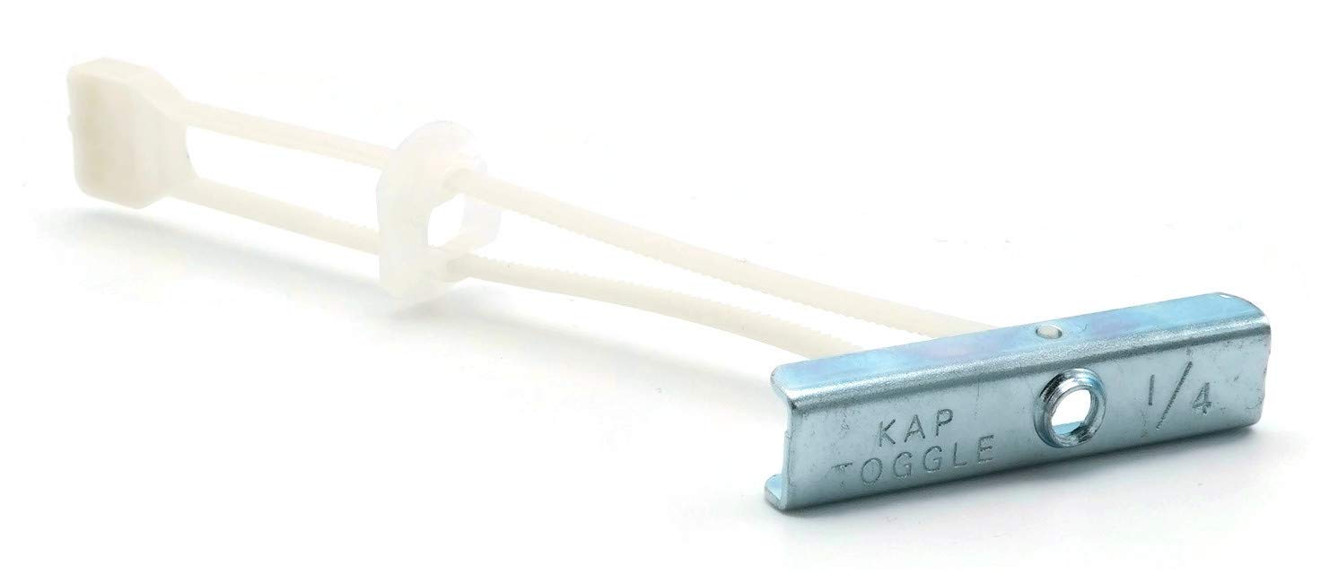 KapToggle Hollow Wall Anchors - Heavy Duty Flip Toggle Bolts for Concrete & Drywall (3/16