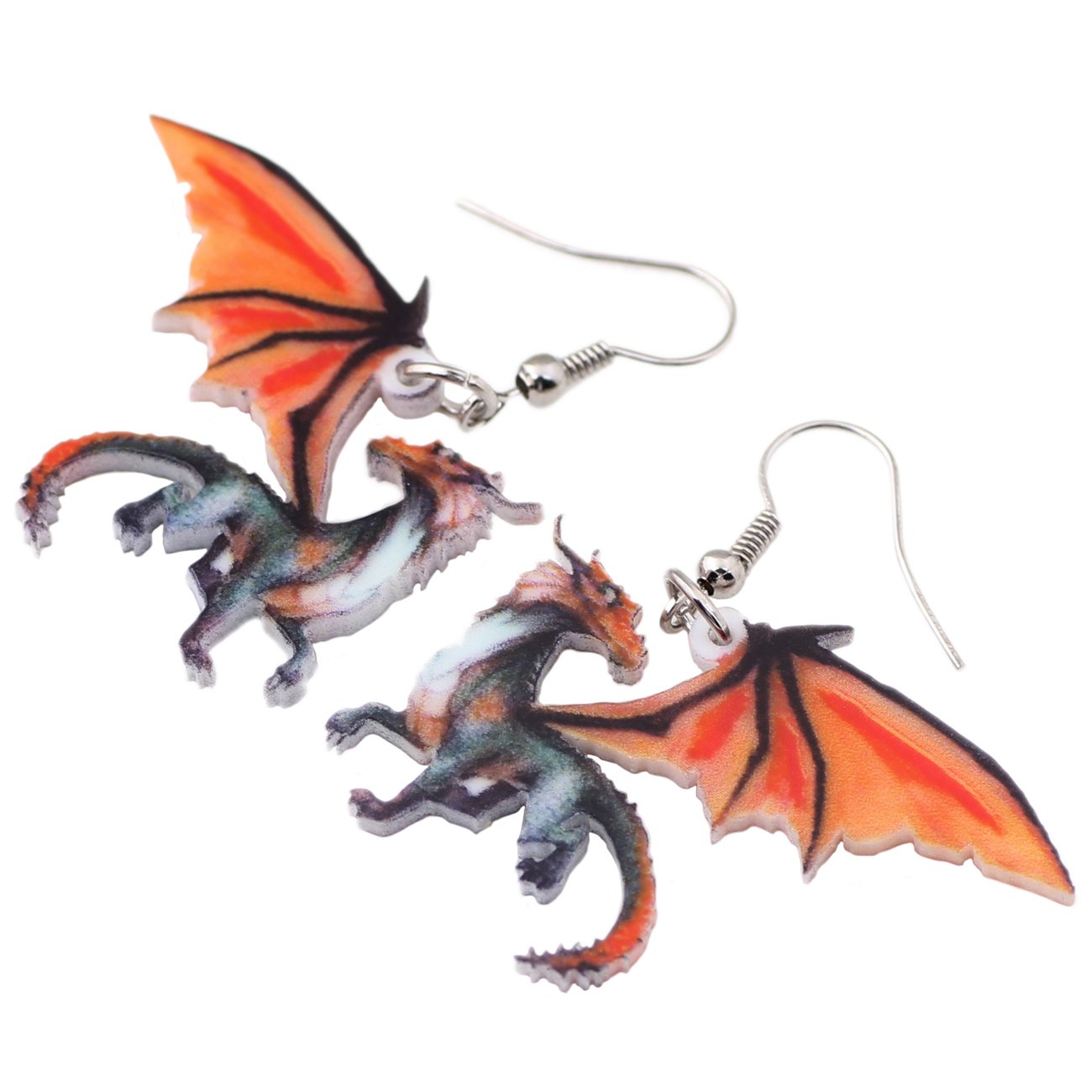 NEWEI Acrylic Western Dragon Earrings for Women - Fantasy Animal Drop Dangle Jewelry, Gothic Dragon Charm Gift - Perfect for Cosplay, Renaissance Fairs & Fantasy Lovers