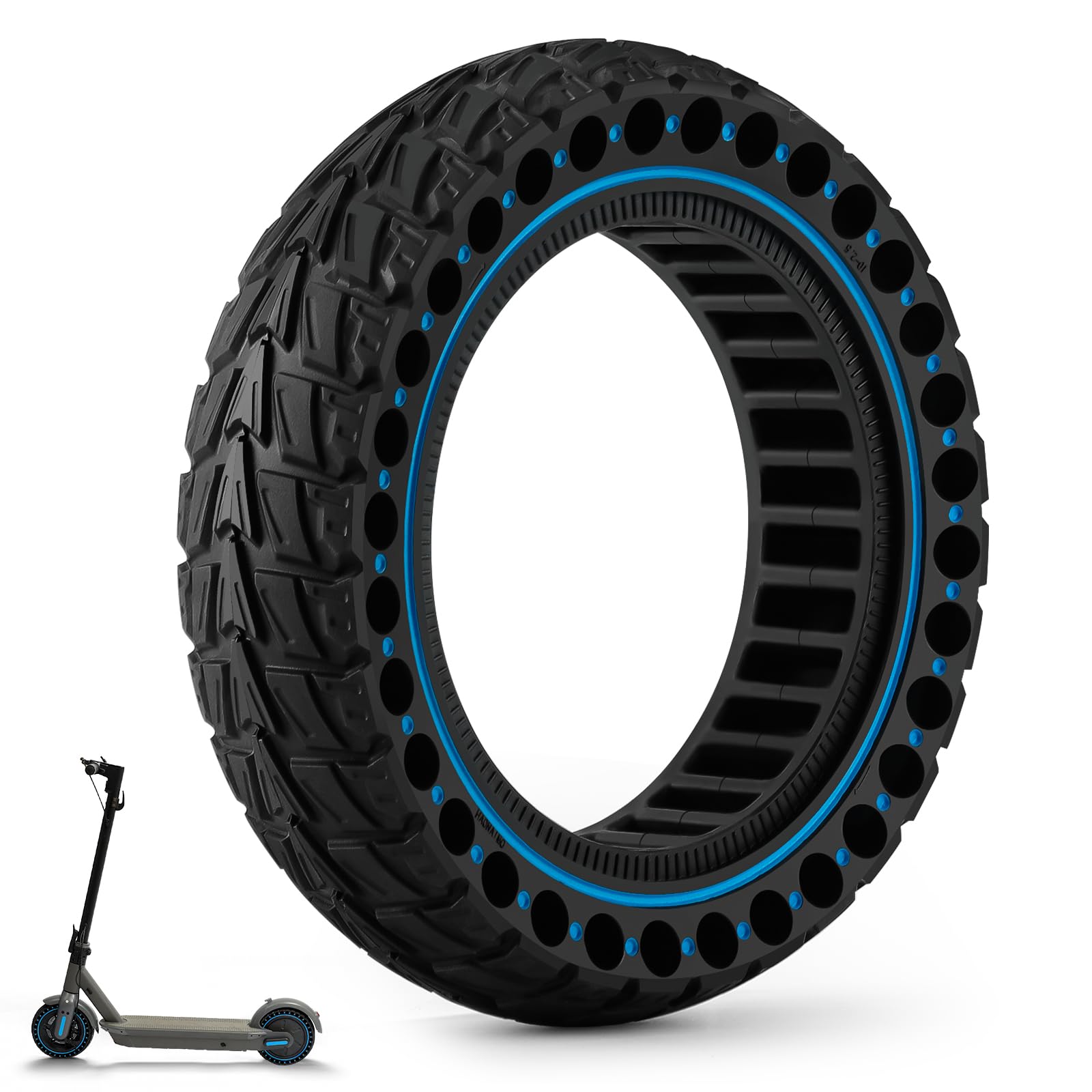 HAONAIMO 10x2.5 Inch Solid Rubber Tires for Electric Scooters - Replacement Wheels for Ninebot Max G30/G30D/G30E/G30LP (60/70-6.5) - Durable, Puncture-Proof Tires for Commuting & Urban Riding