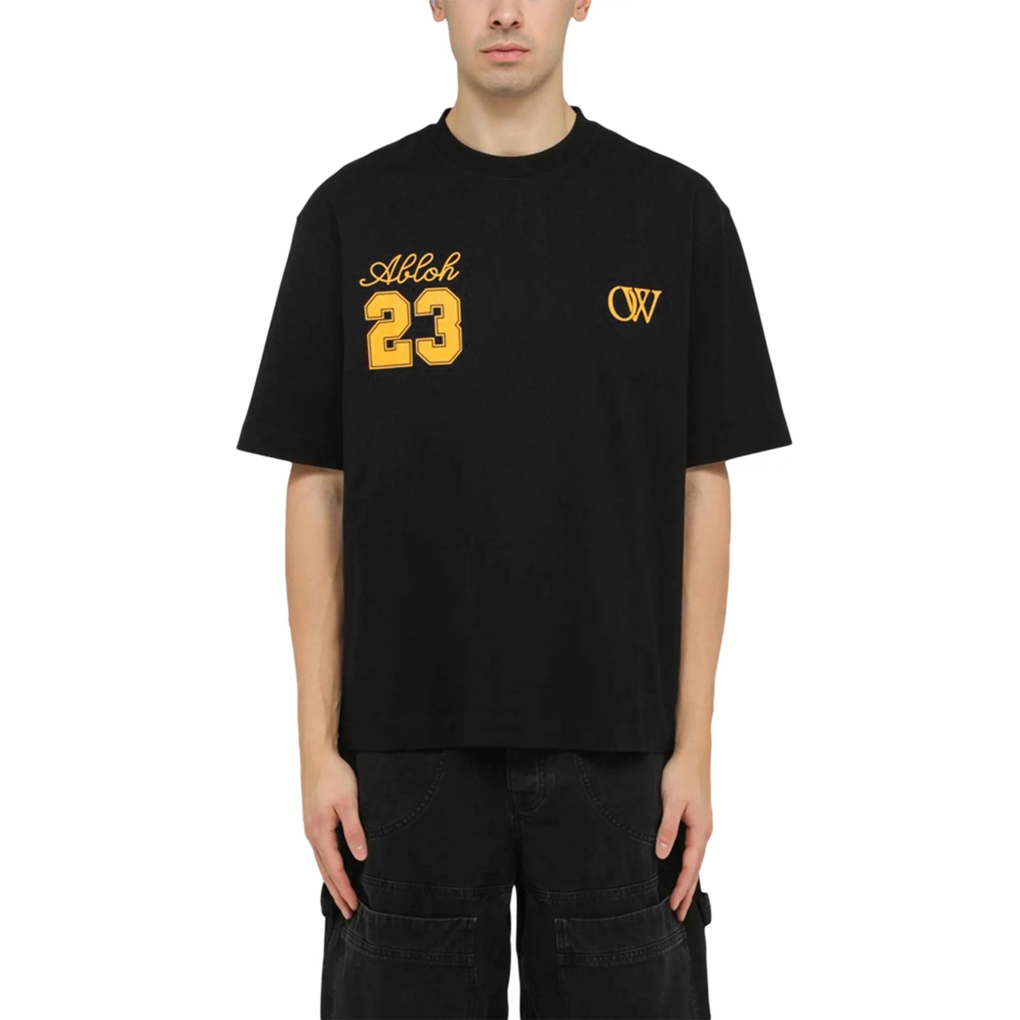 Off White OW 23 Skate Black Graphic T-Shirt - Streetwear Skateboard Fashion for Men | Perfect for Casual Wear, Skate Sessions & Urban Outfits