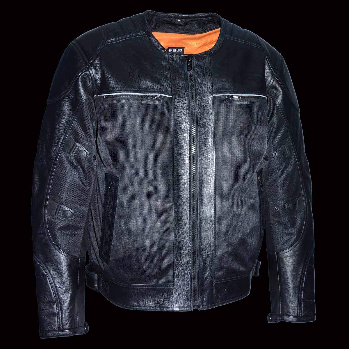 Milwaukee Performance Men's Mesh & Leather Scooter Jacket - Lightweight, Breathable & Durable for Motorcycle Riding & Outdoor Sports