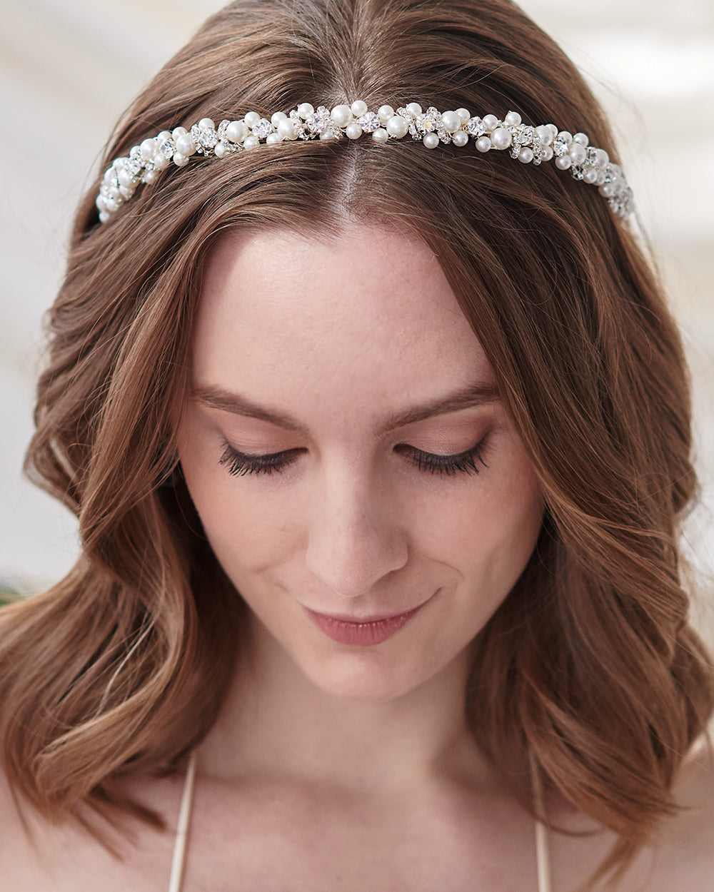 Hailey Pearl Headband for Women - Elegant Crystal Hair Accessory for Weddings, Parties & Special Occasions