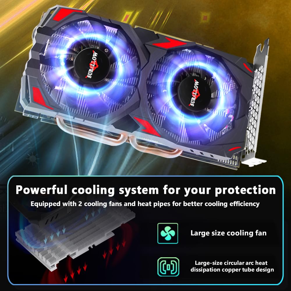 AMD Radeon RX 580 8GB GDDR5 256-bit Gaming Graphics Card with Dual Fans | PCIe 3.0 | HDMI/DP Ports | High Performance for PC Gaming, VR & 4K Video Editing