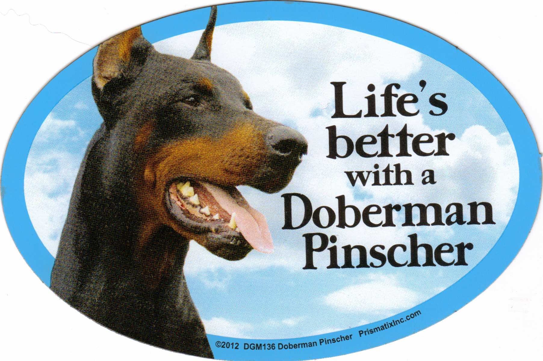 Prismatix Doberman Pinscher Oval Car Magnet - Strong Adhesive Dog Lover Accessory for Vehicles, Trucks & Metal Surfaces - Perfect for Pet Owners, Animal Lovers & Car Enthusiasts