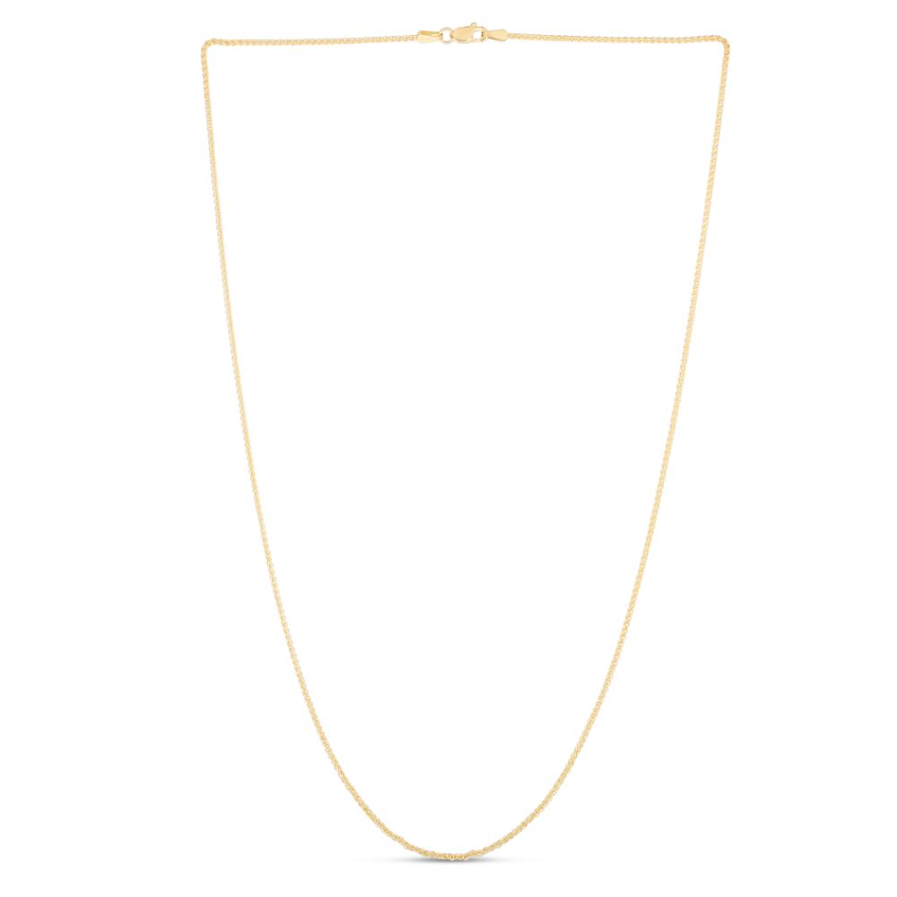 14K Gold 1.2mm Round Wheat Chain Necklace for Women - Dainty Delicate Jewelry for Everyday Wear & Layering
