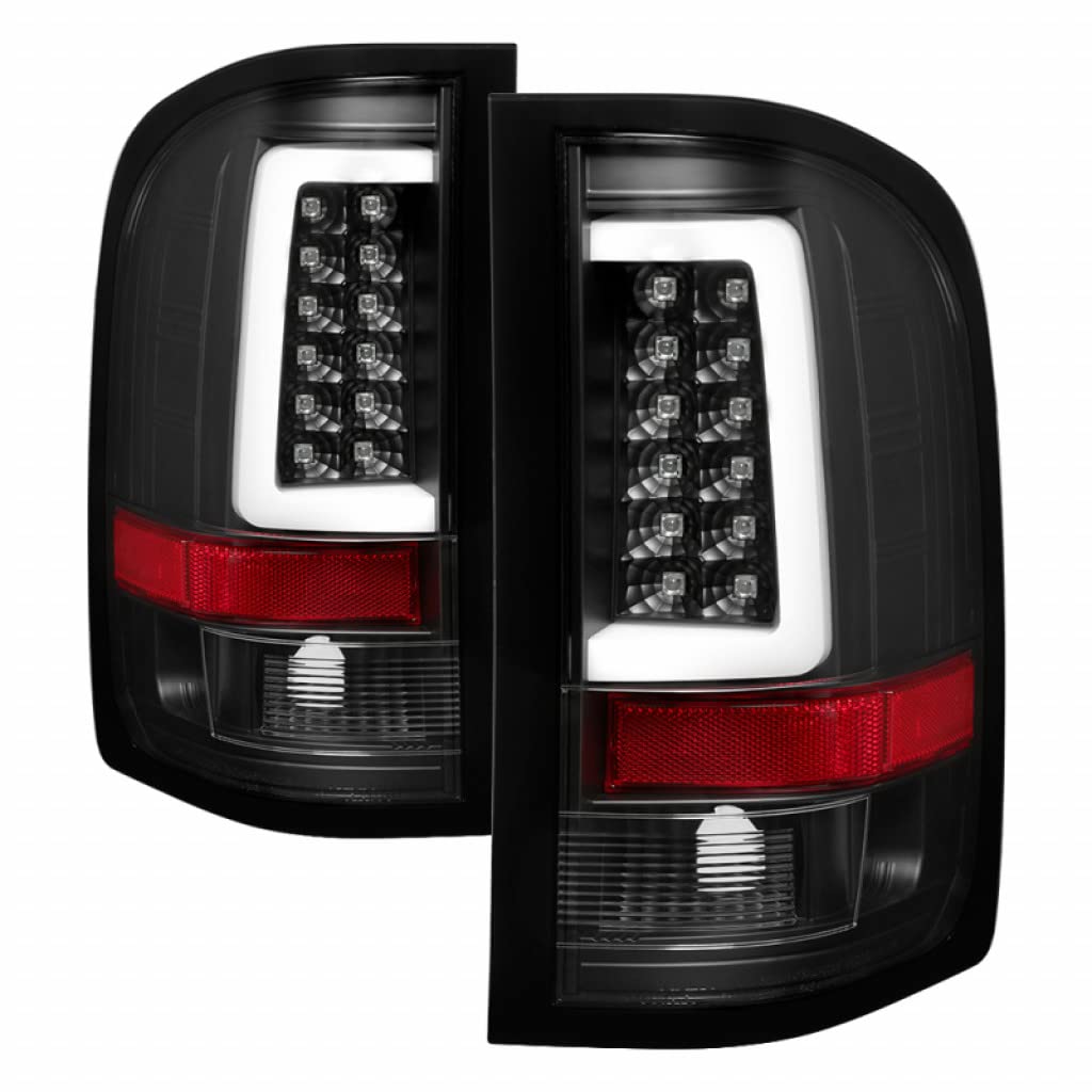 Spyder LED Tail Lights for Chevy Silverado 1500 Classic 2007 - V3 Black (Pair) 5084088 | Upgrade Your Truck's Style & Visibility for Night Driving & Custom Look