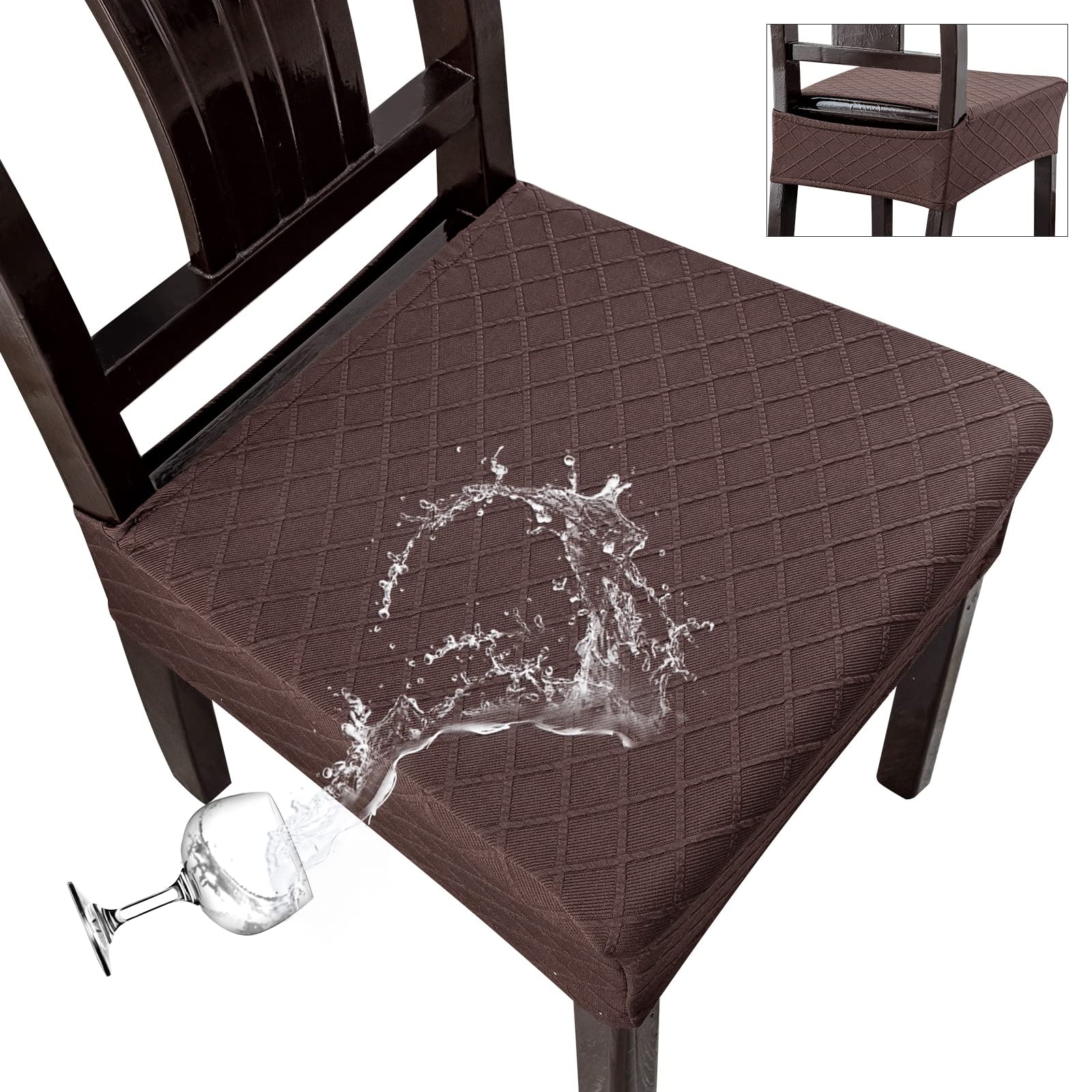 **Waterproof Chair Covers for Dining Room - Genina Durable & Washable Seat Slipcovers - Perfect for Kitchen, Office & Outdoor Use**